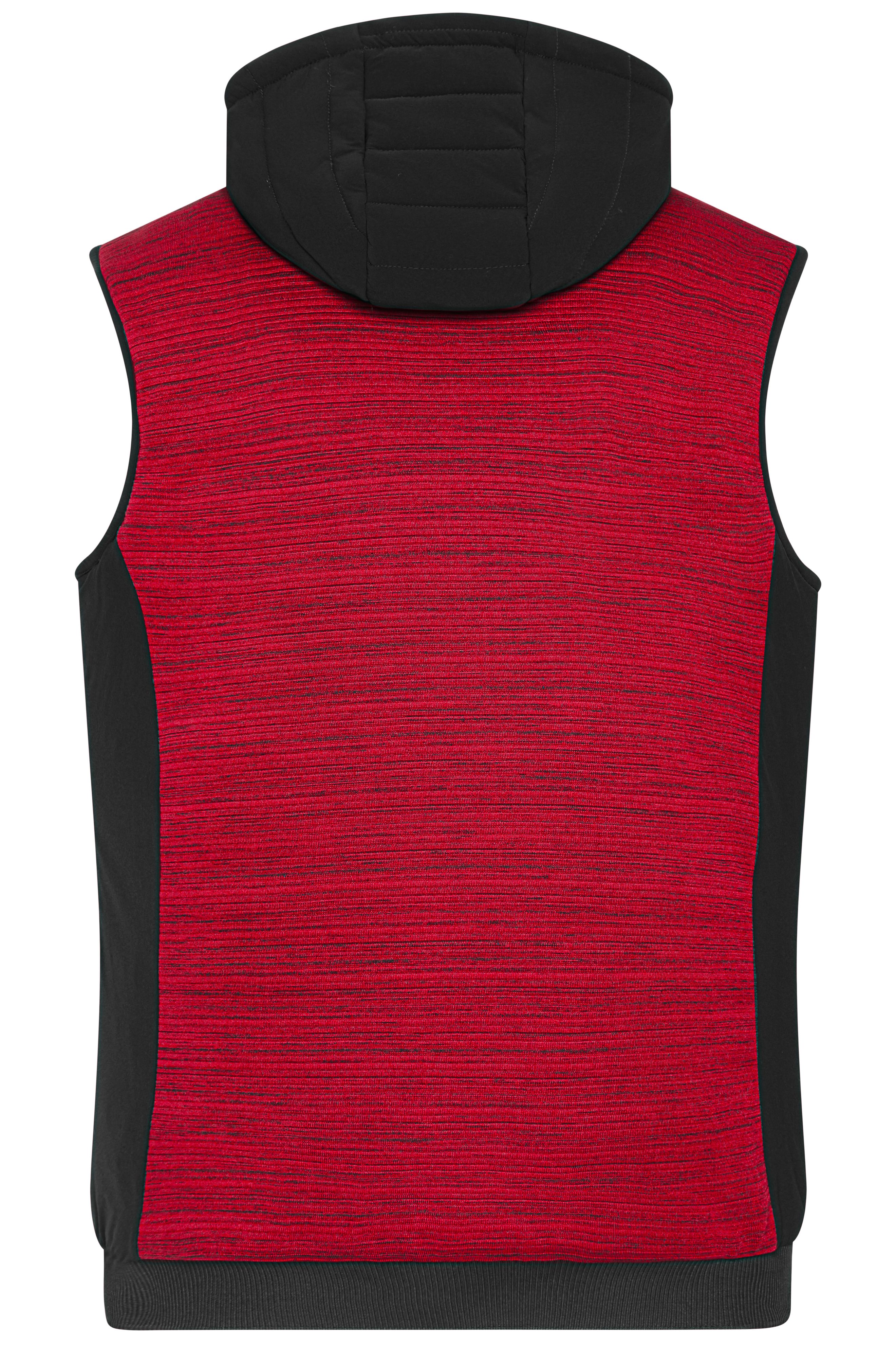 Men's Padded Hybrid Vest JN1848 Wattierte Strickfleece Weste im attraktiven Materialmix