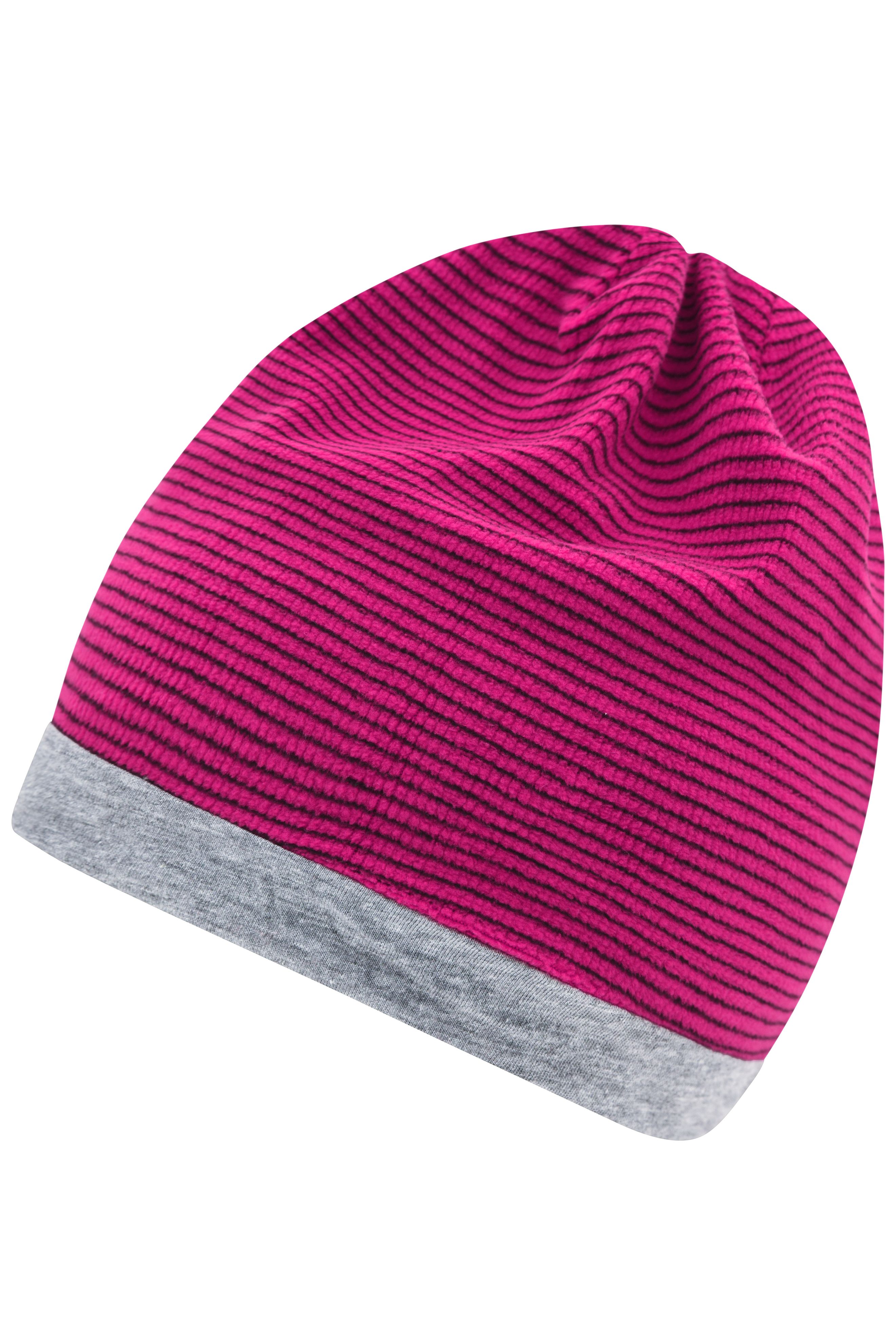 Structured Beanie MB7127 Stretchfleece-Mütze mit Kontrastabschluss