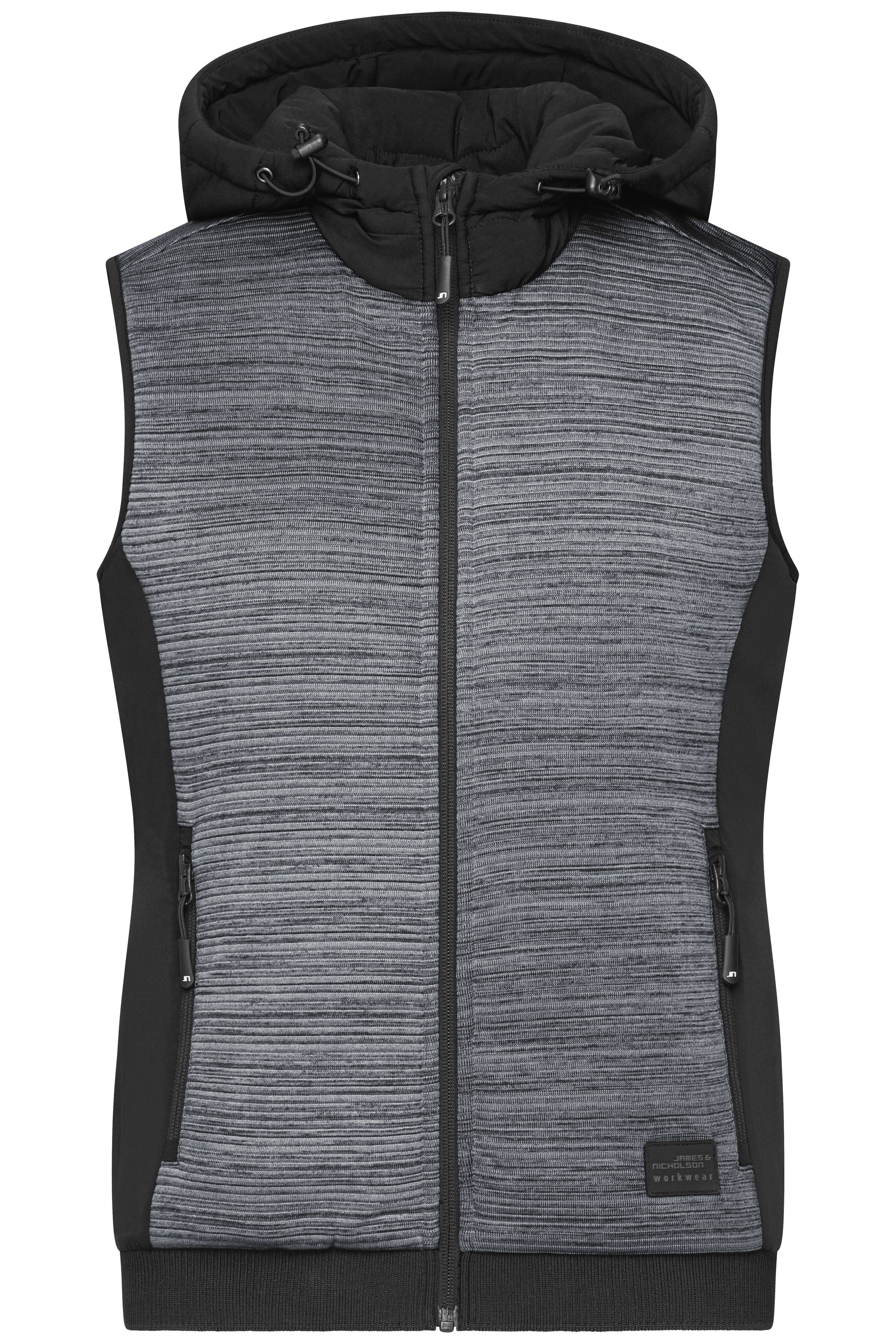 Ladies' Padded Hybrid Vest JN1847 Wattierte Strickfleece Weste im attraktiven Materialmix