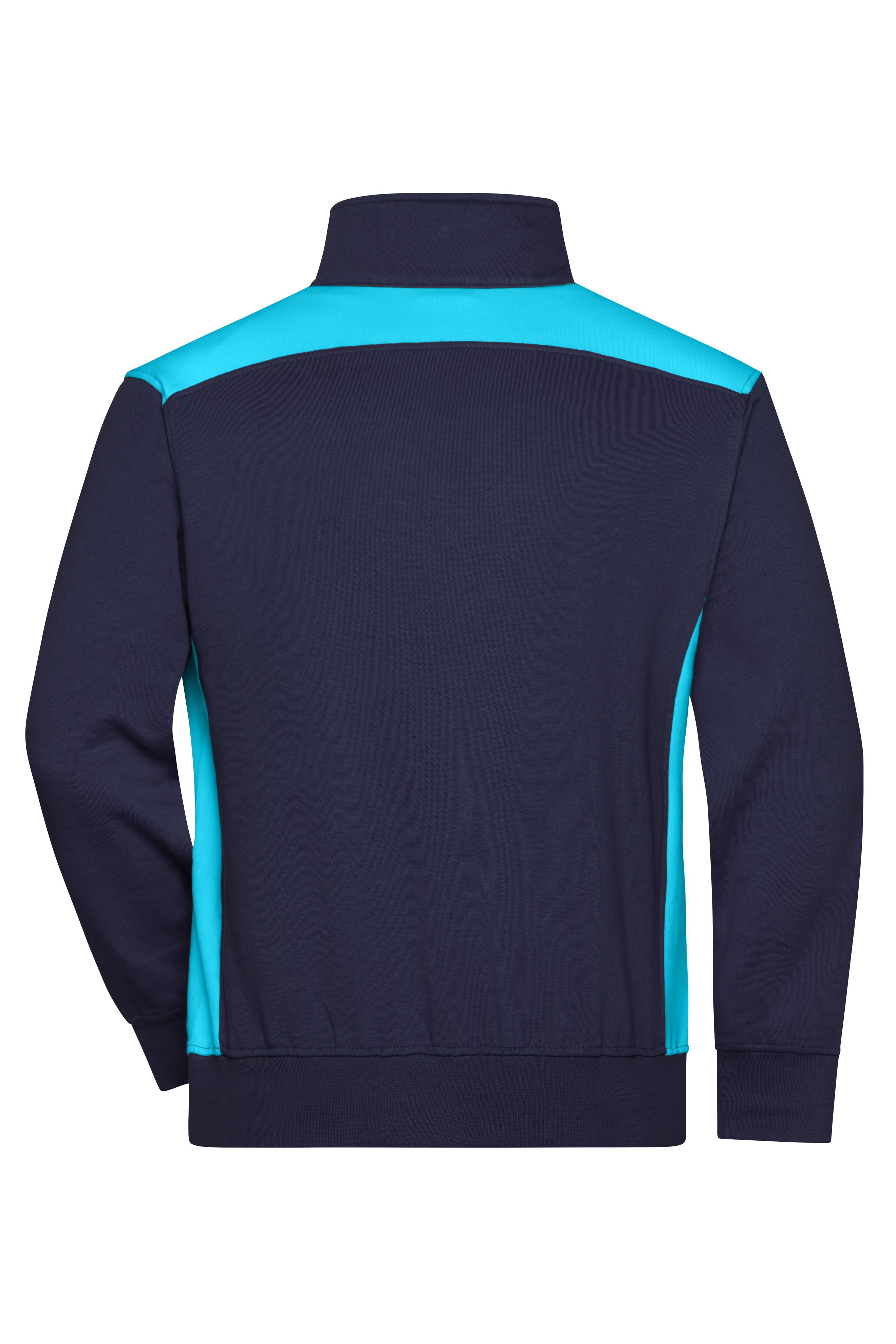 Workwear Half-Zip Sweat - COLOR - JN868 Sweatshirt mit Stehkragen, Reißverschluss und Kontrasteinsätzen