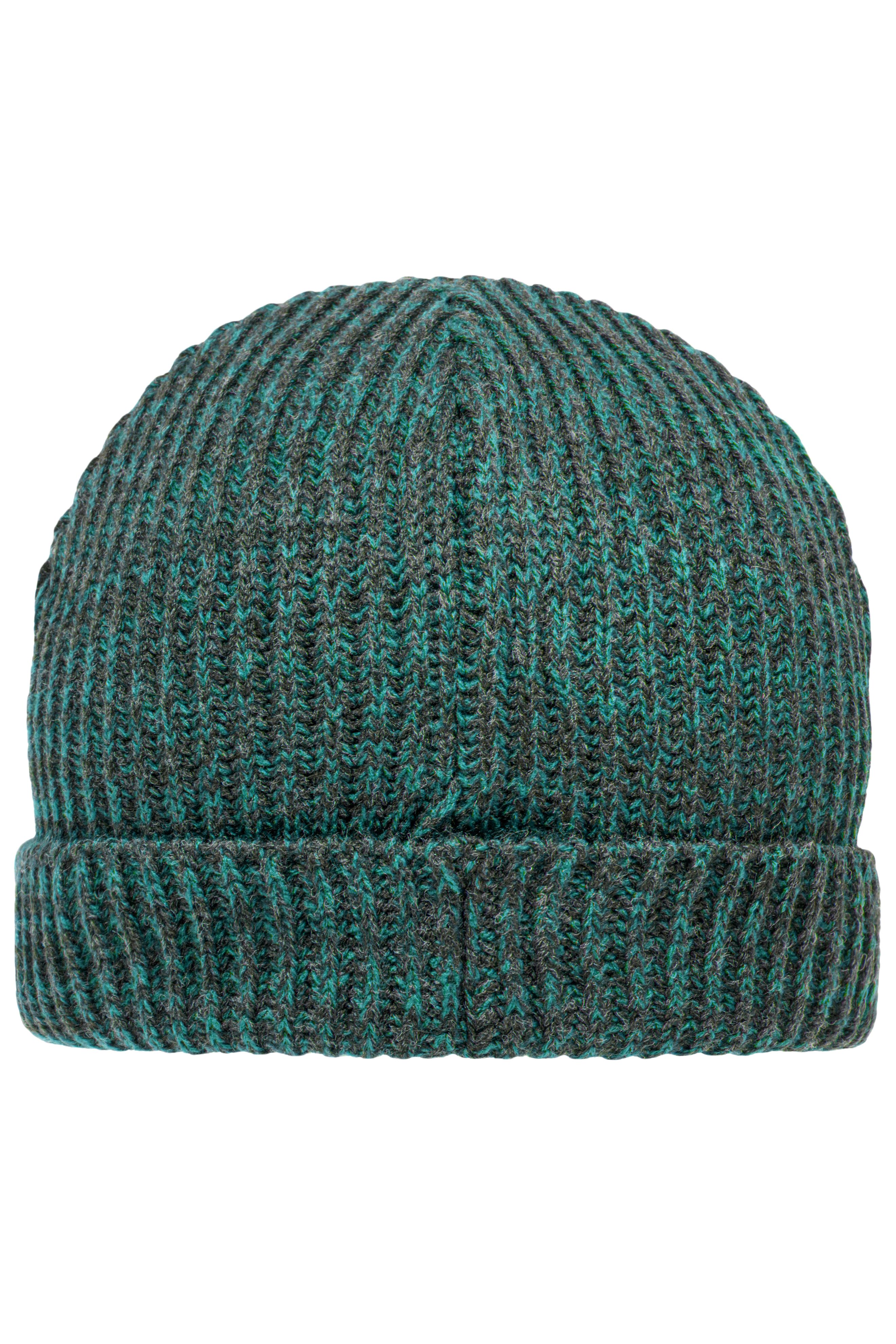Urban Beanie MB7992 Melierte Strickmütze mit Krempe