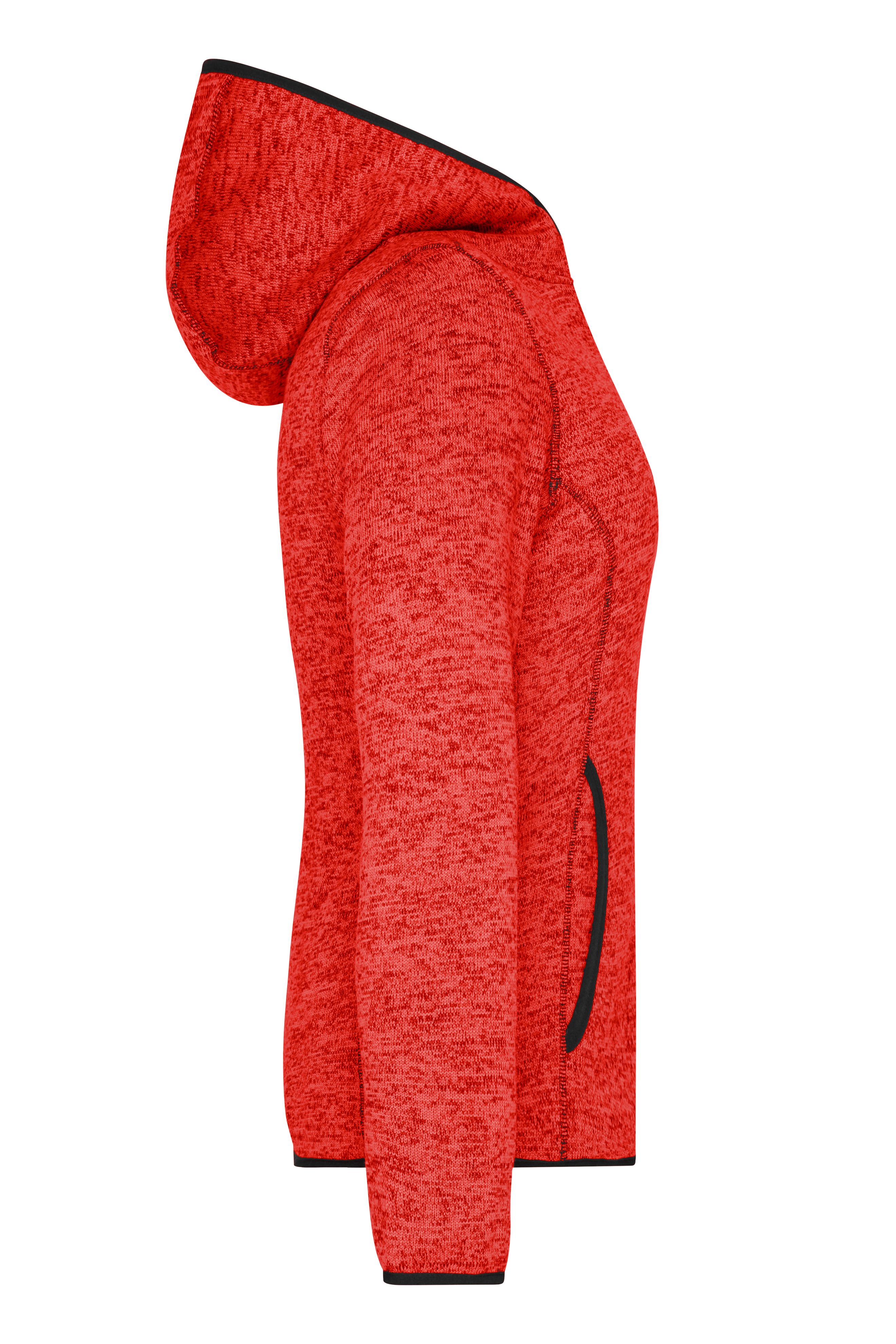 Ladies' Knitted Fleece Hoody JN588 Kapuzenjacke aus Strickfleece in Melangeoptik Ladies' Knitted Fleece Hoody JN588 Kapuzenjacke aus Strickfleece in Melangeoptik