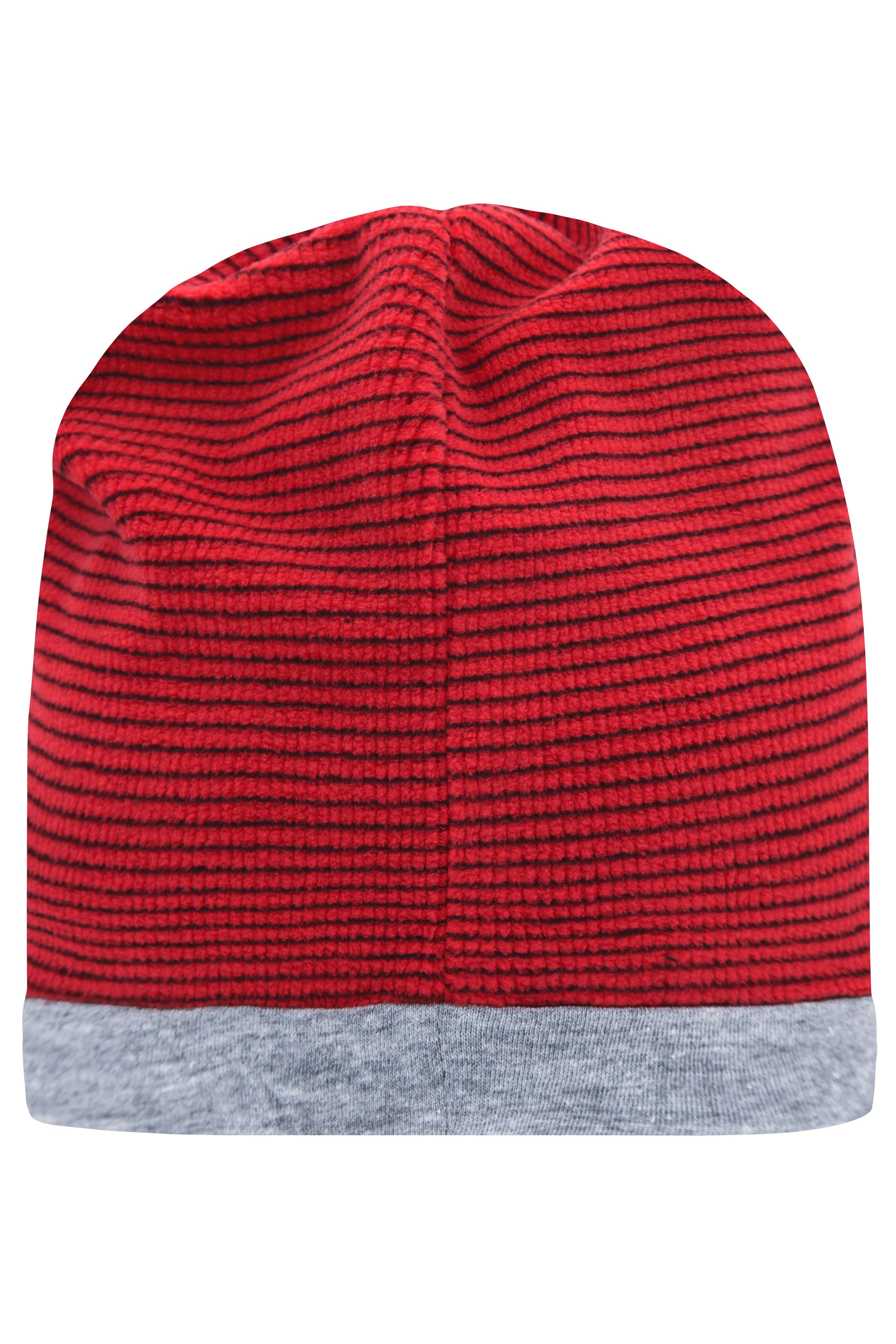 Structured Beanie MB7127 Stretchfleece-Mütze mit Kontrastabschluss