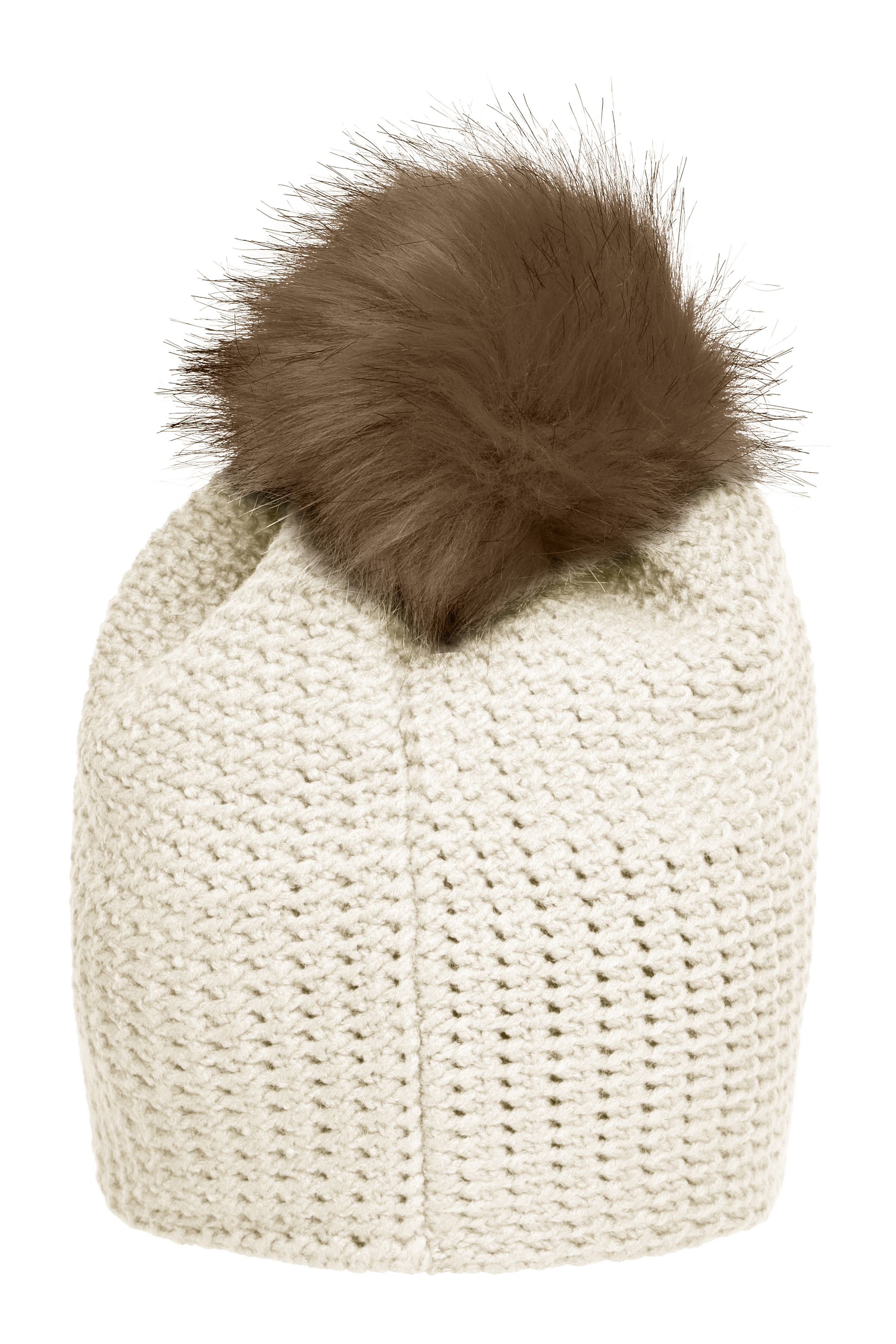 Fine Crocheted Beanie MB7120 Häkelmütze mit Pompon