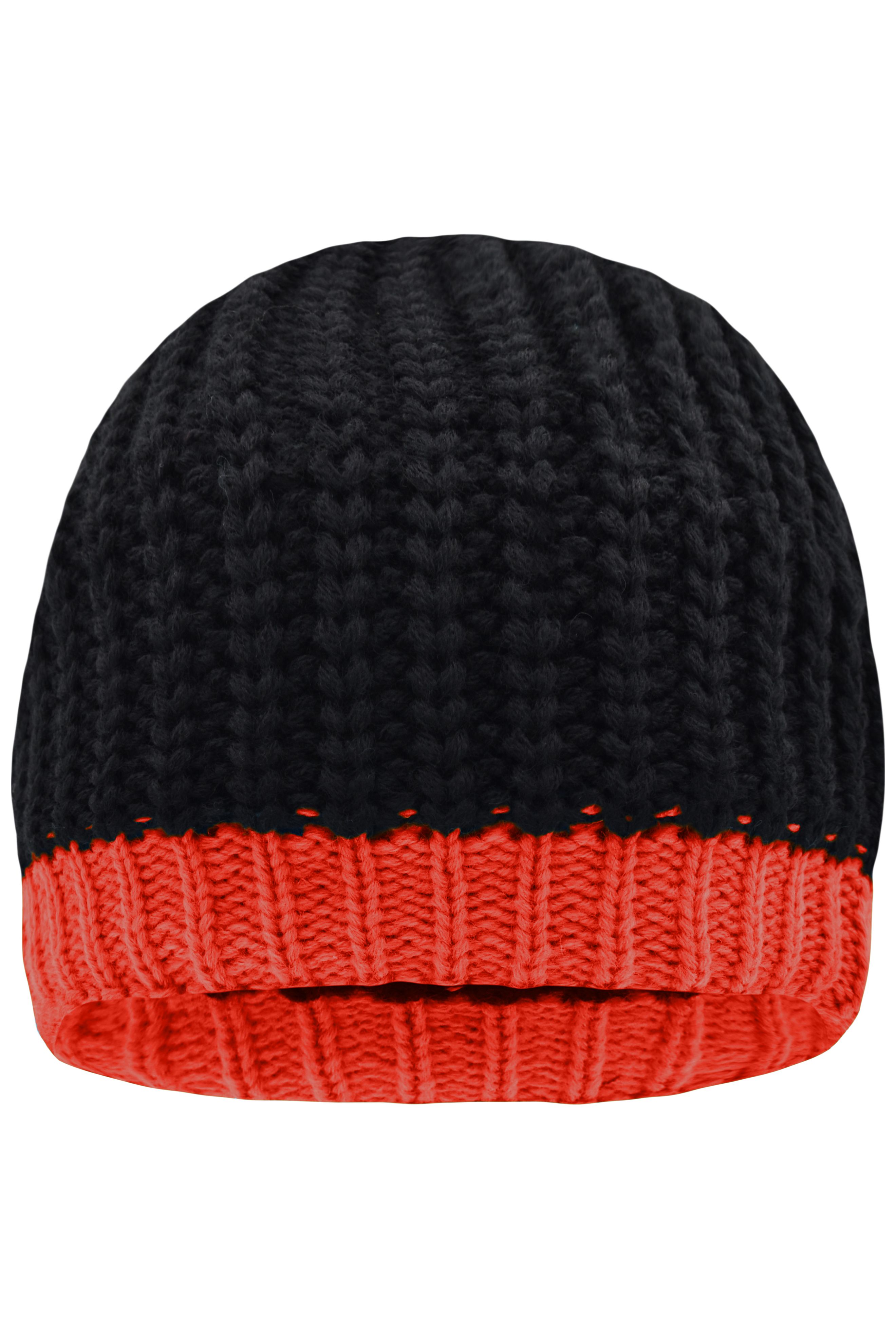 Wintersport Hat MB7103 Strickmütze mit Kontrastabschluss