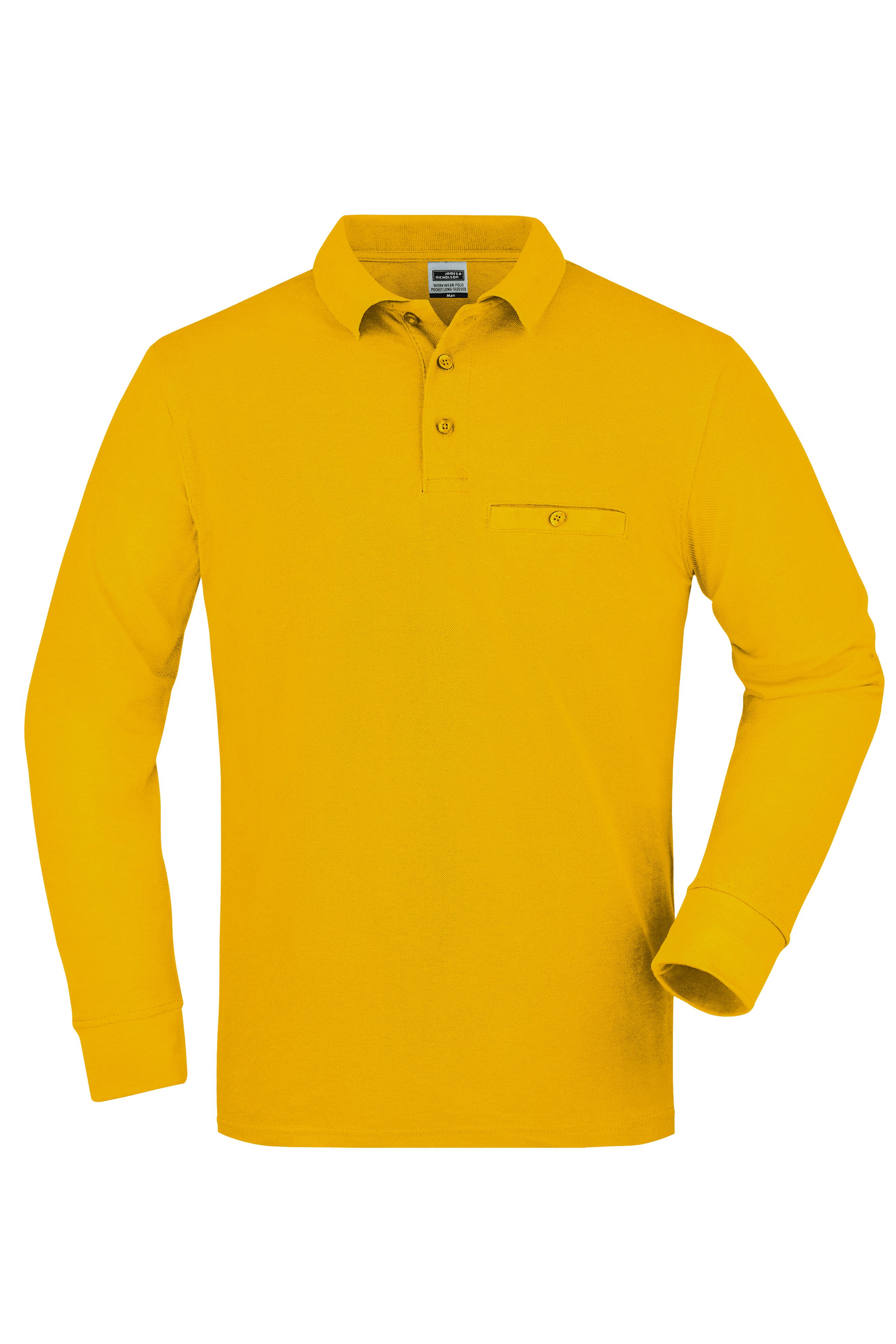 Men's Workwear Polo Pocket Longsleeve JN866 Pflegeleichtes und strapazierfähiges Langarm Polo mit Brusttasche