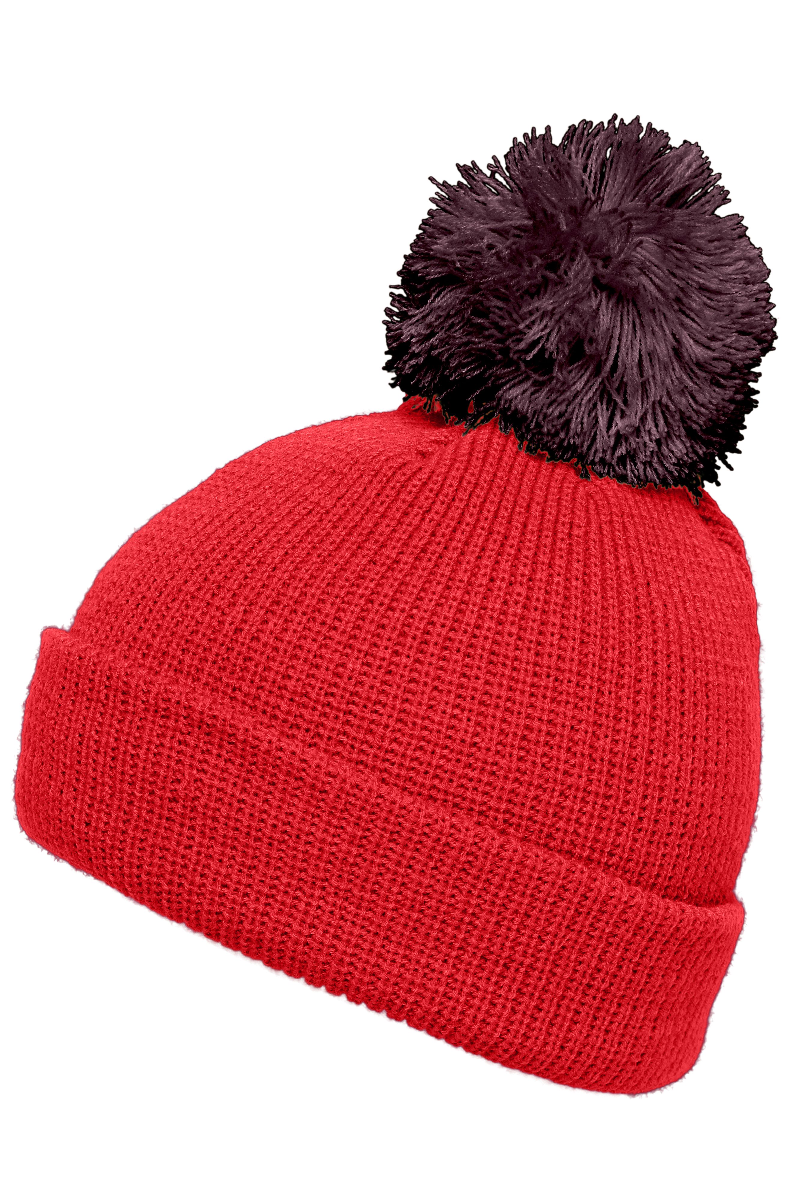 Pompon Hat with Brim MB7967 Strickmütze mit Umschlag und Pompon