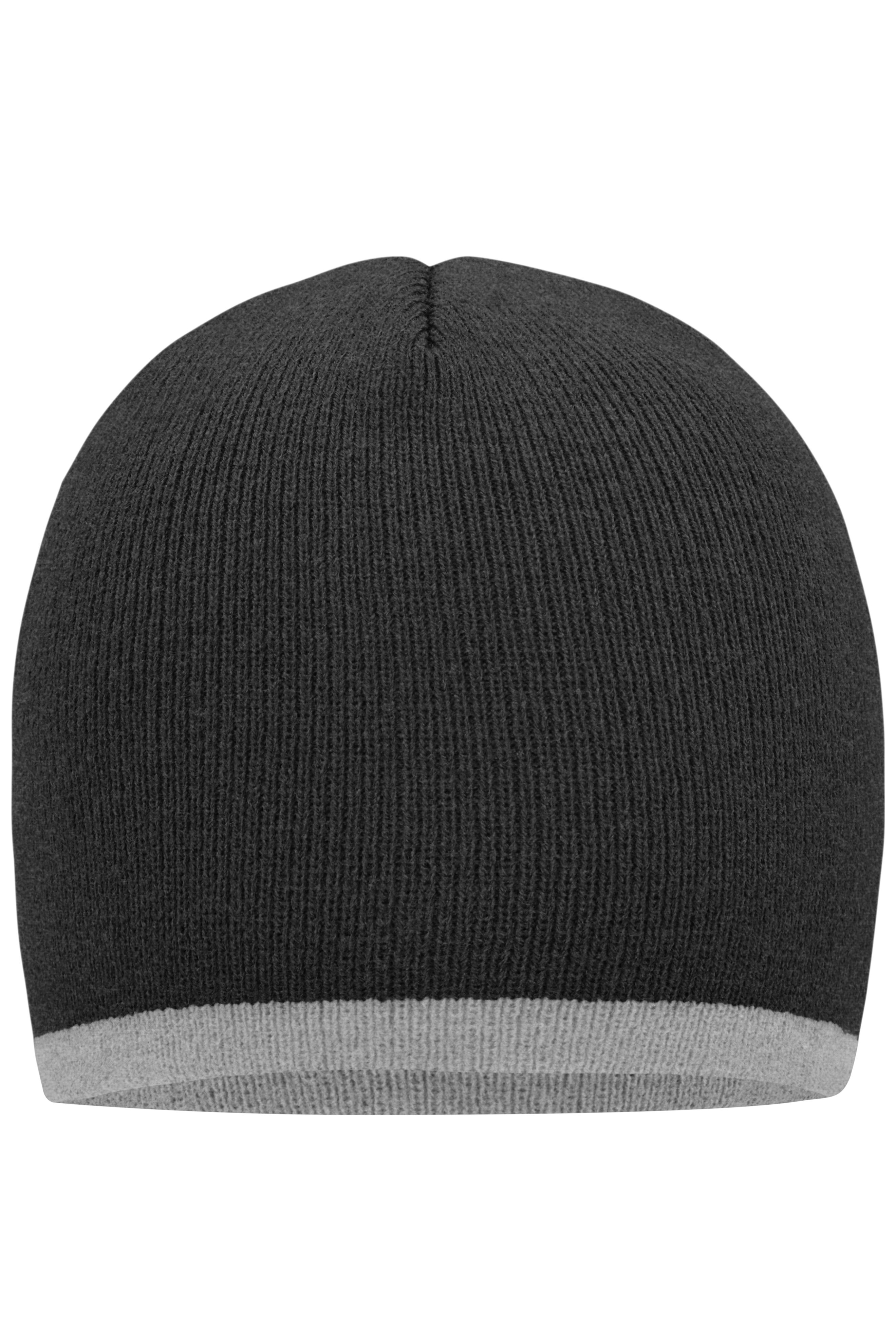 Beanie with Contrasting Border MB7584 Enganliegende Strickmütze ohne Umschlag