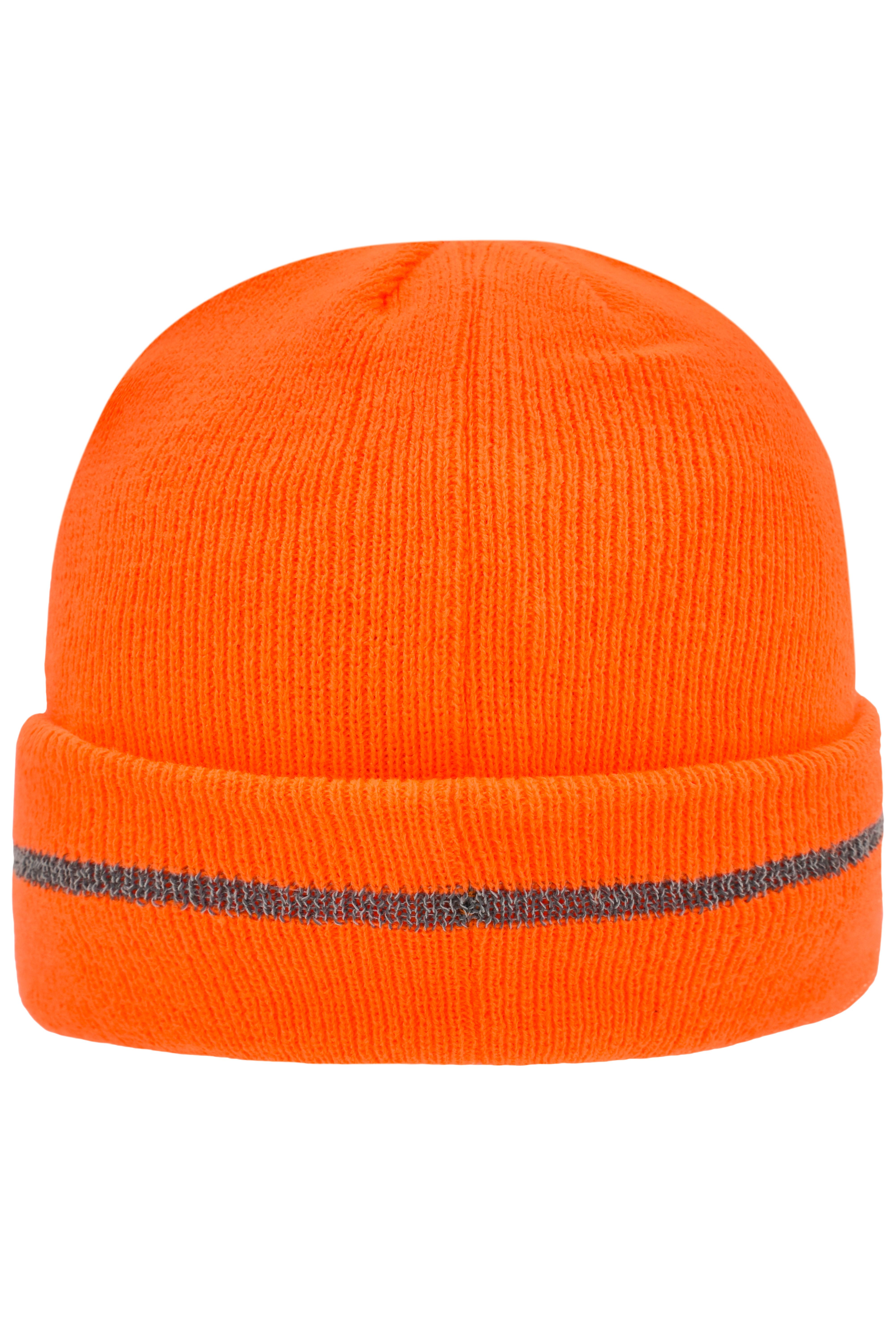 Reflective Beanie MB7141 Klassische Strickmütze mit einem reflektierenden Streifen im Umschlag ( ohne Schutzfunktion/ keine PSA )