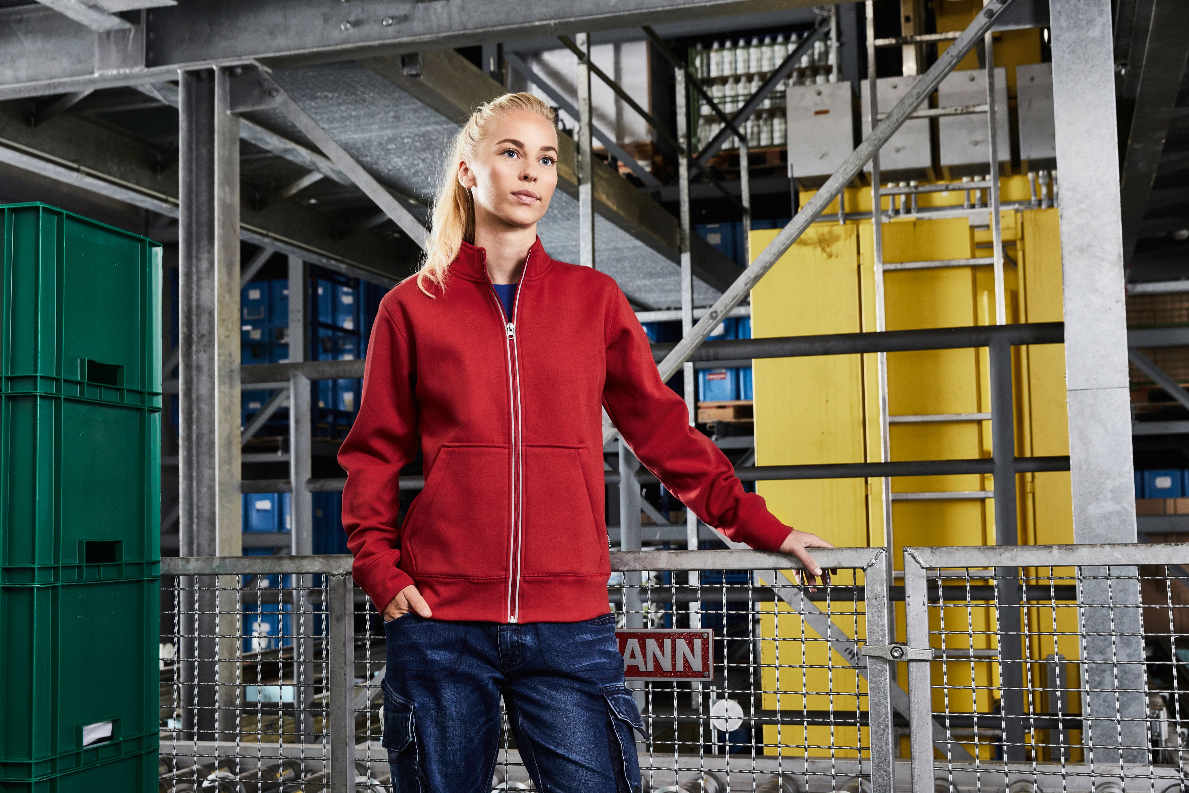 Ladies' Doubleface Work Jacket -  SOLID - JN1809 Funktionelle Jacke mit Stehkragen und Kängurutasche