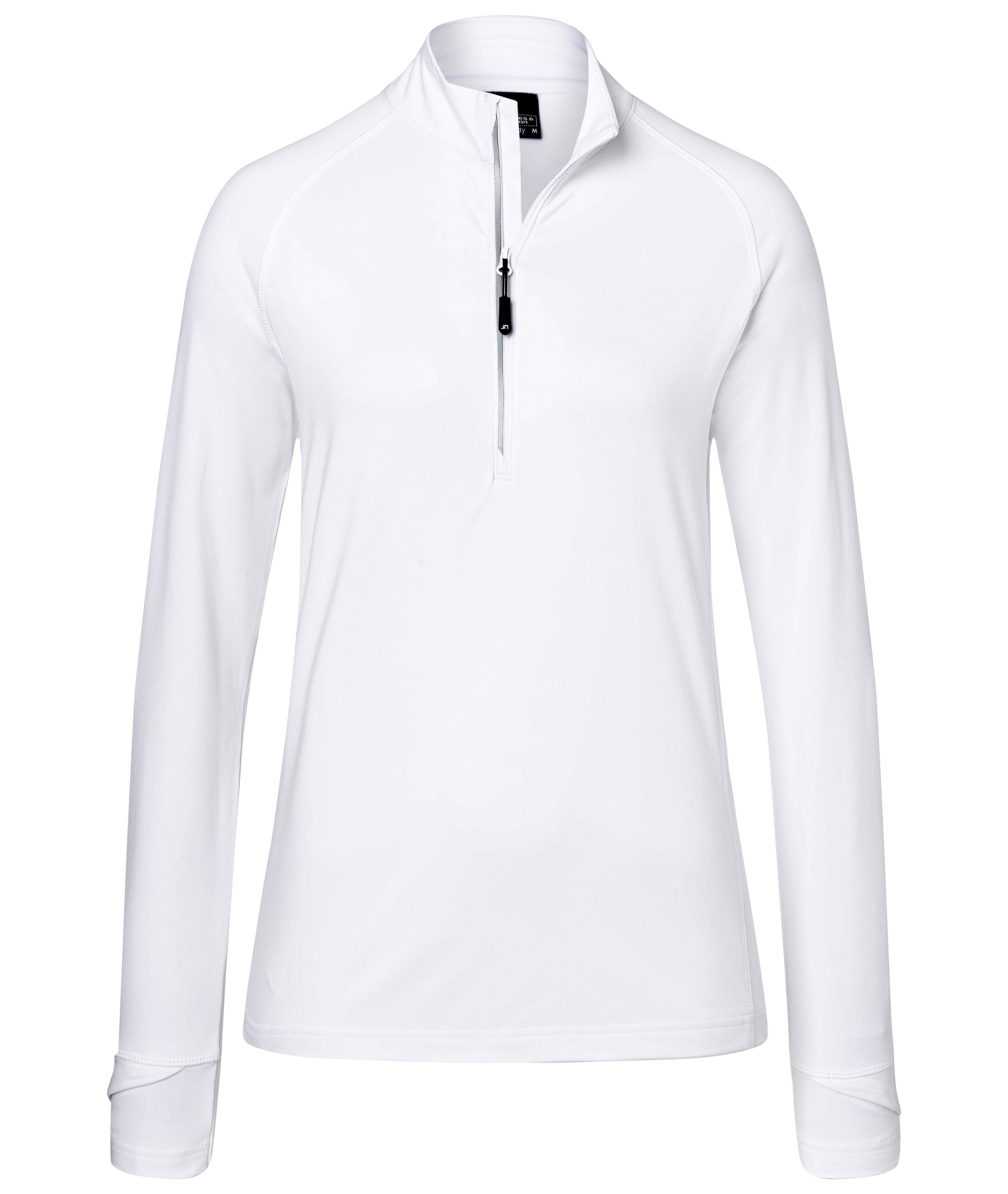 Ladies' Sports  Shirt Half-Zip JN787 Langarm-Shirt mit Reißverschluss für Sport und Freizeit