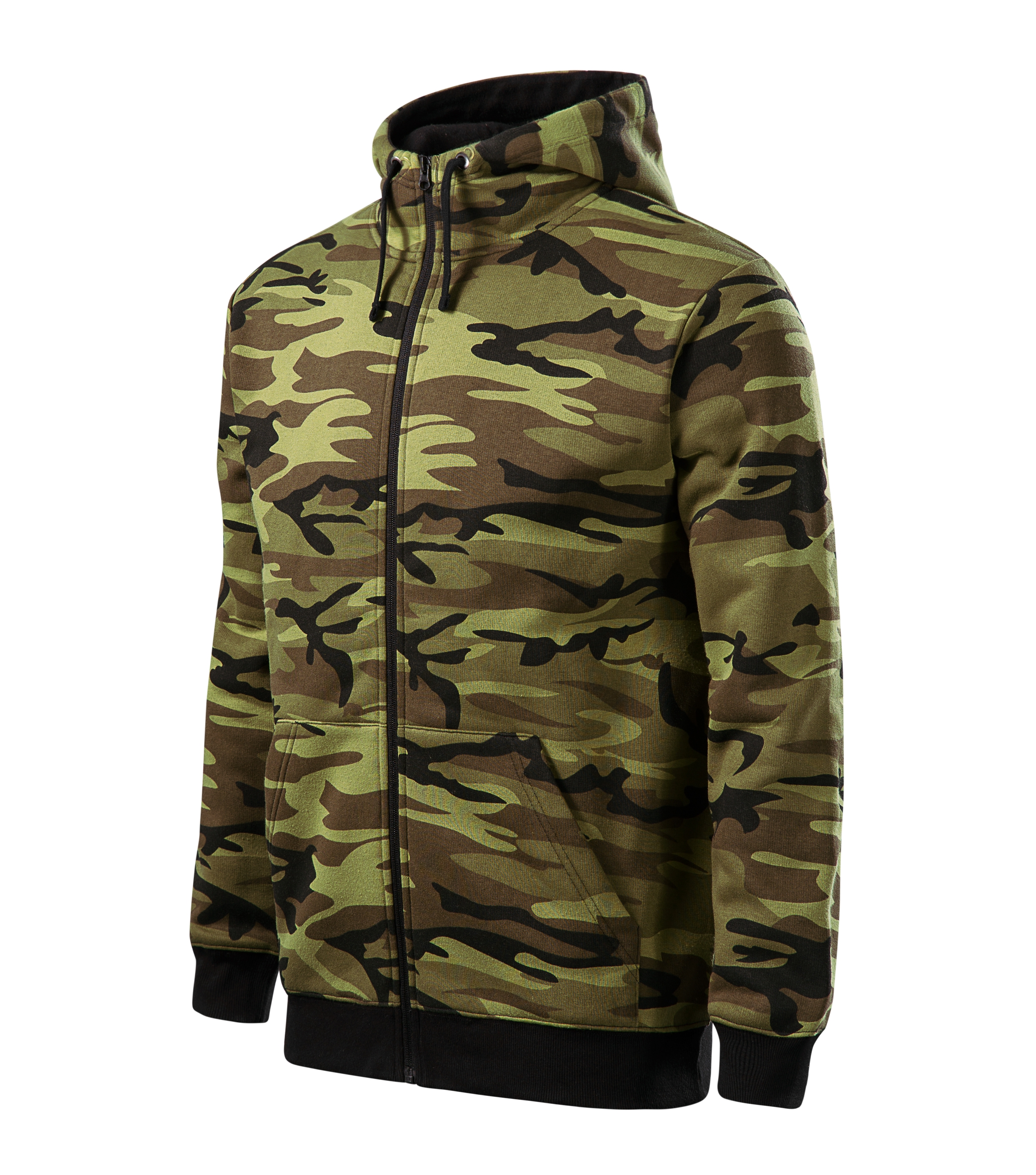 Herren Strickjacke mit Reißverschluss - C19 Camo Zipper für Herren - Kängurutaschen und Kapuze mit Innenfutter - langarm Herren Jacke für Männer und Men 