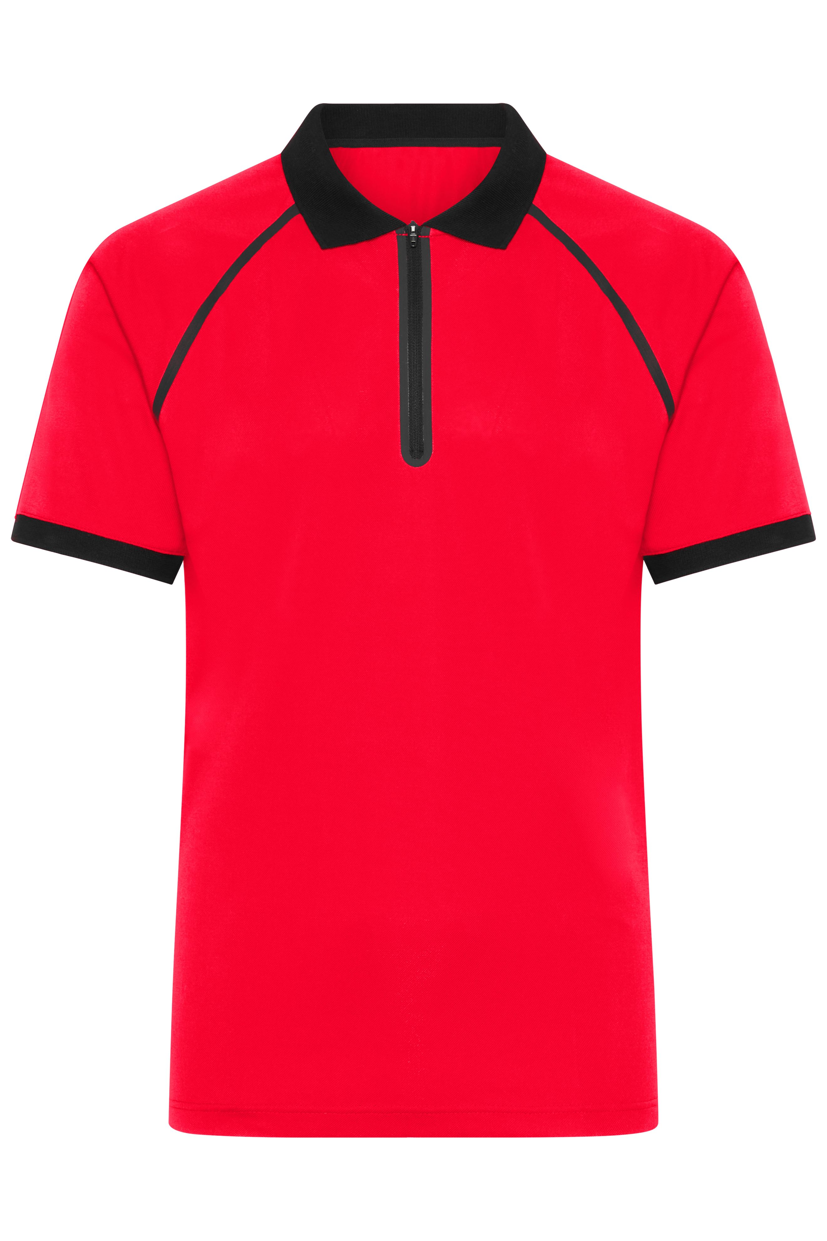 Men's Zip-Polo JN1308 Polo mit Reißverschluss aus Funktions-Polyester für Promotion, Sport und Freizeit