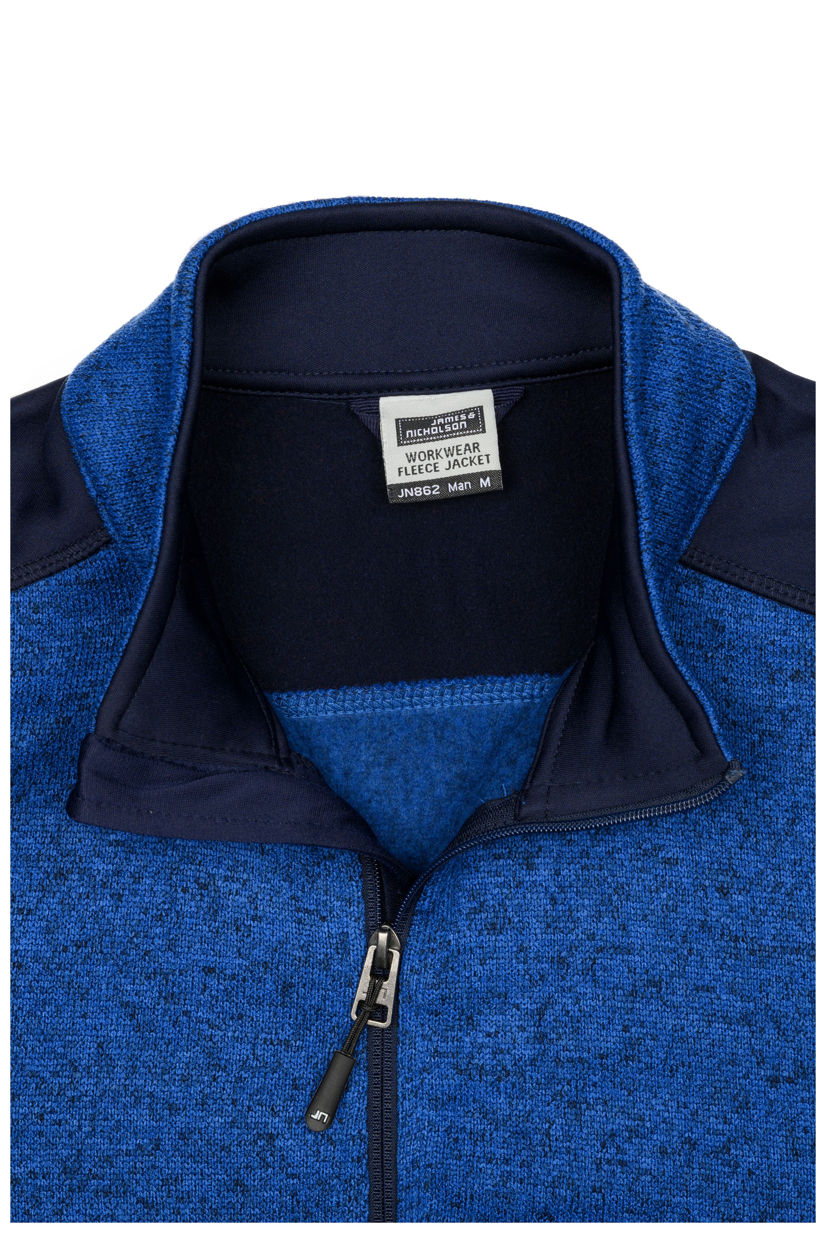 Men's Knitted Workwear Fleece Jacket - STRONG - JN862 Pflegeleichte Strickfleece Jacke im Materialmix