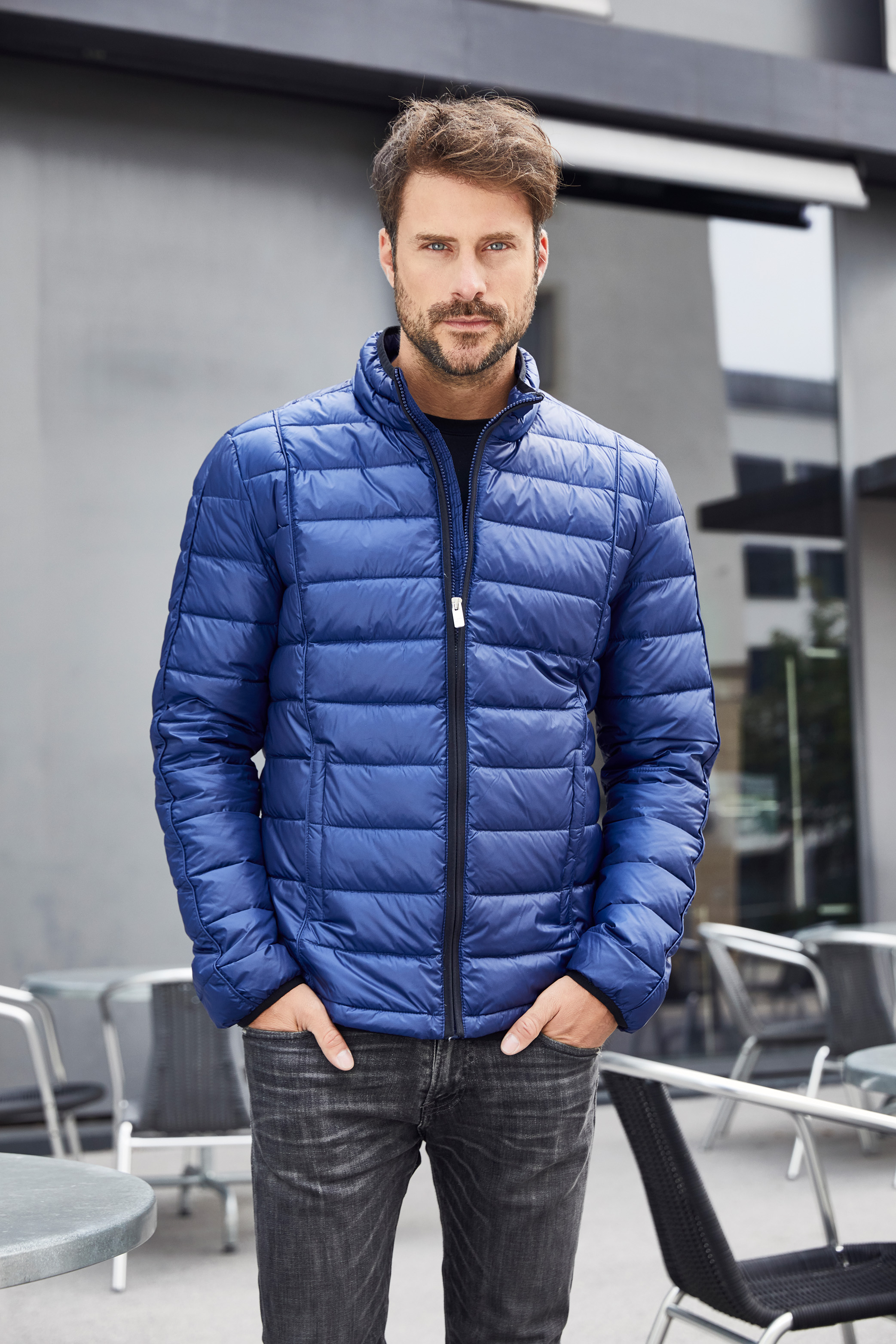 Men's Quilted Down Jacket JN1082 Sportliche Daunenjacke mit Stehkragen