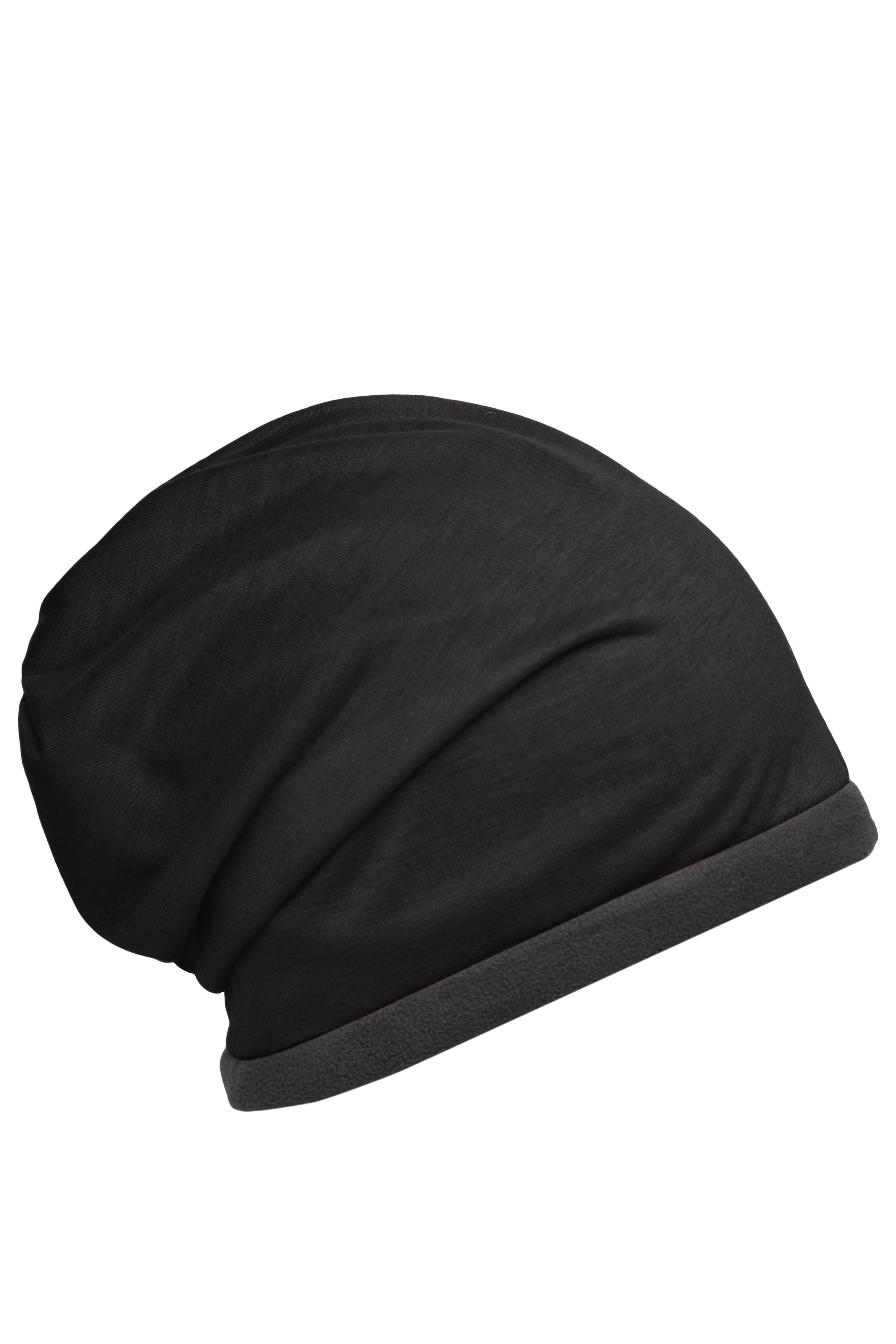 Fleece Beanie MB7131 Lässige Mütze mit Fleece-Kontrastabschluss