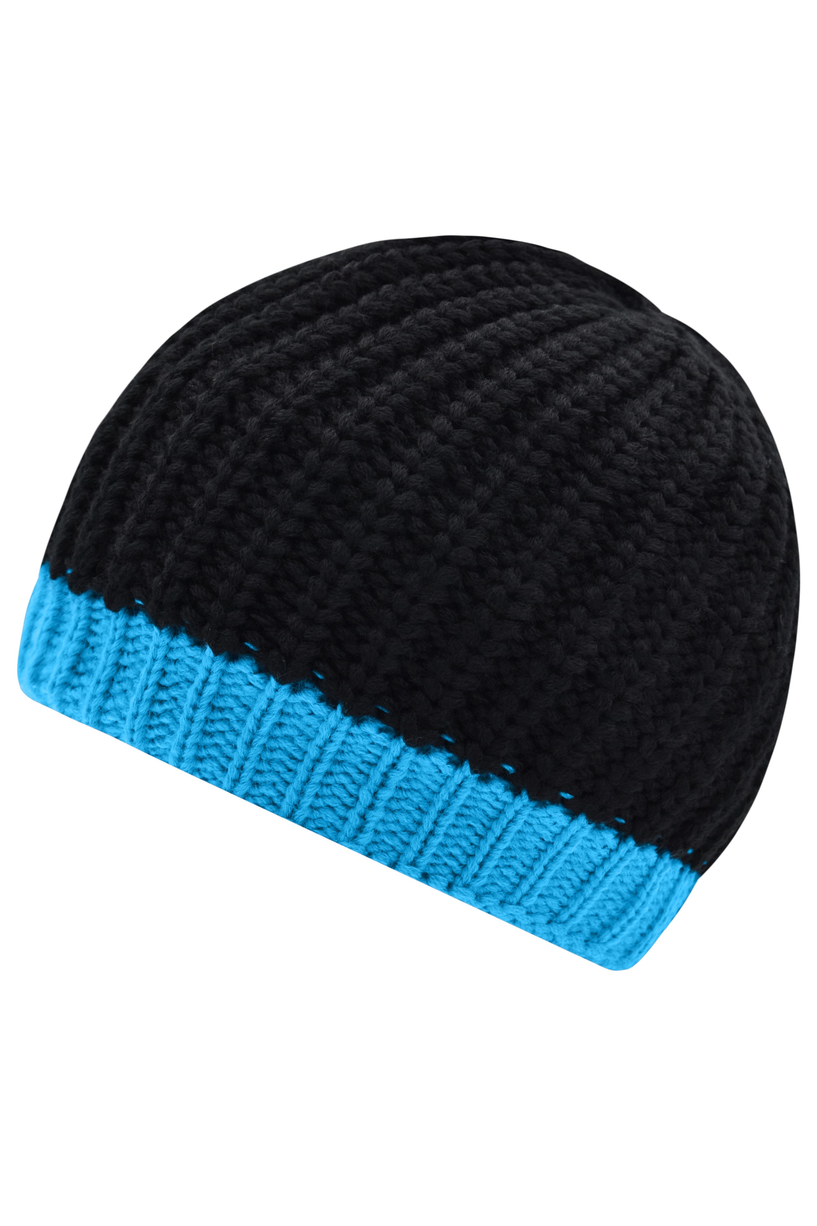 Wintersport Hat MB7103 Strickmütze mit Kontrastabschluss