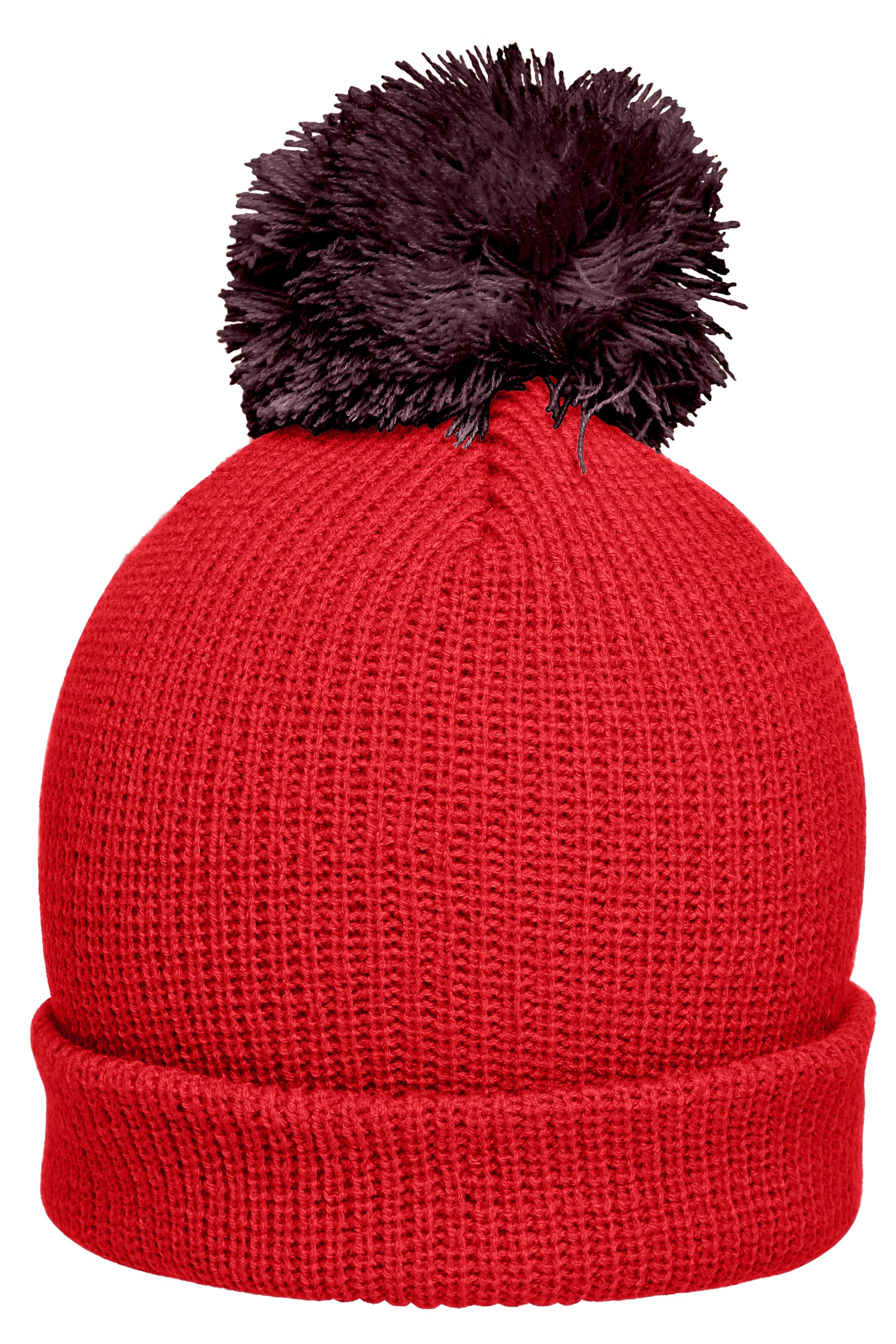Pompon Hat with Brim MB7967 Strickmütze mit Umschlag und Pompon