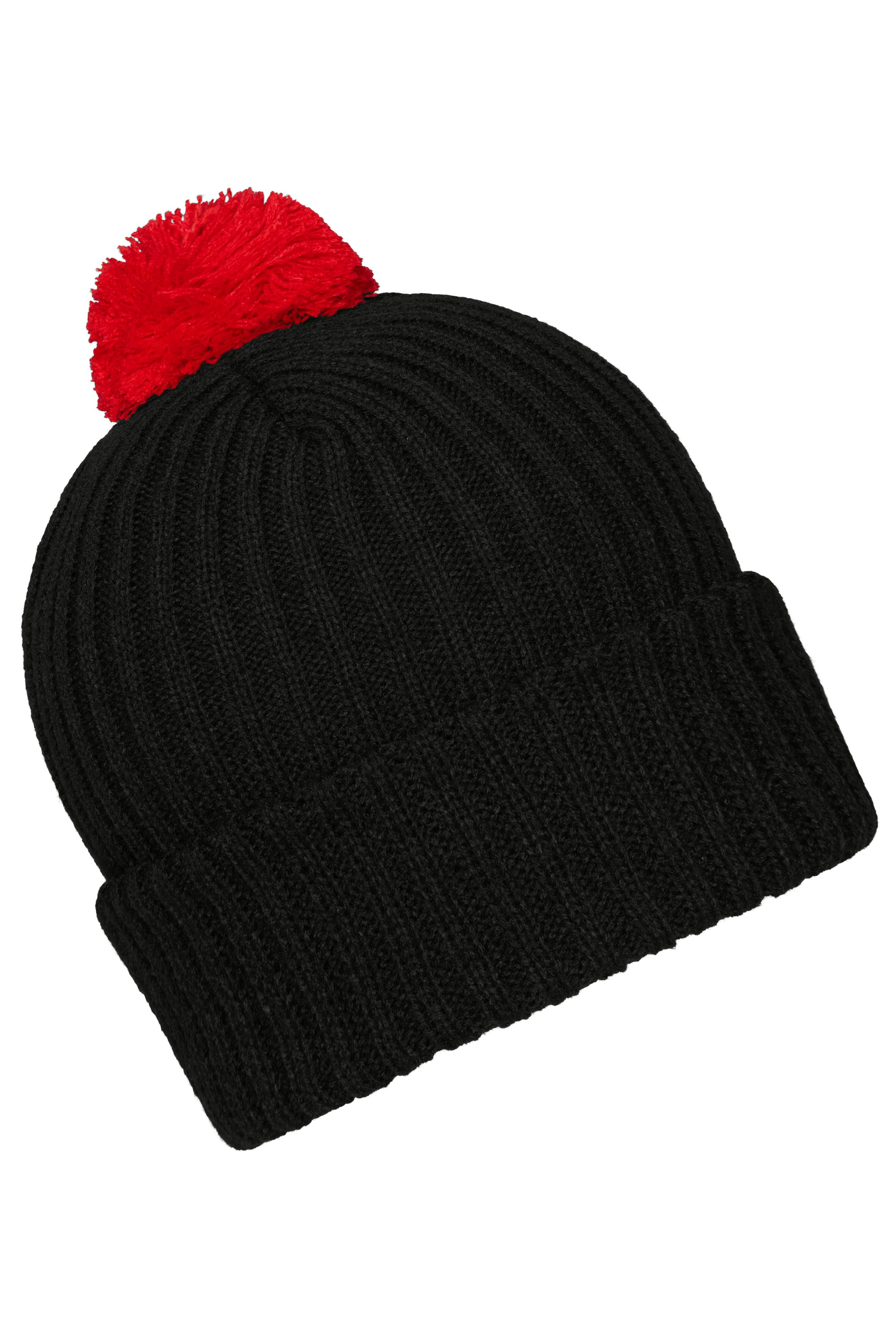 Knitted Cap with Pompon MB7540 Trendige Pomponmütze in vielen Farben