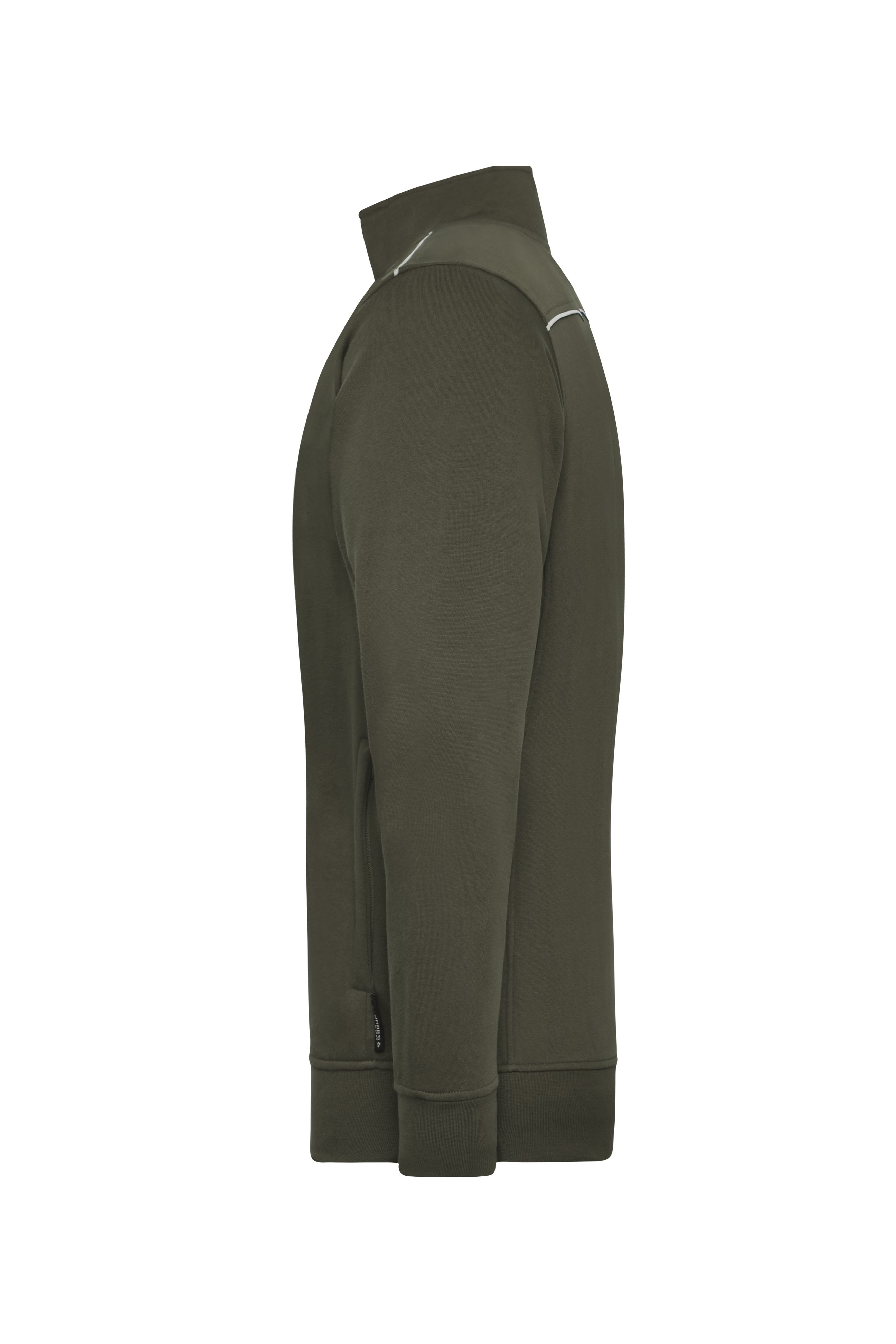 Men's Workwear Sweat-Jacket - SOLID - JN894 Sweat-Jacke mit Stehkragen und Kontrastpaspel