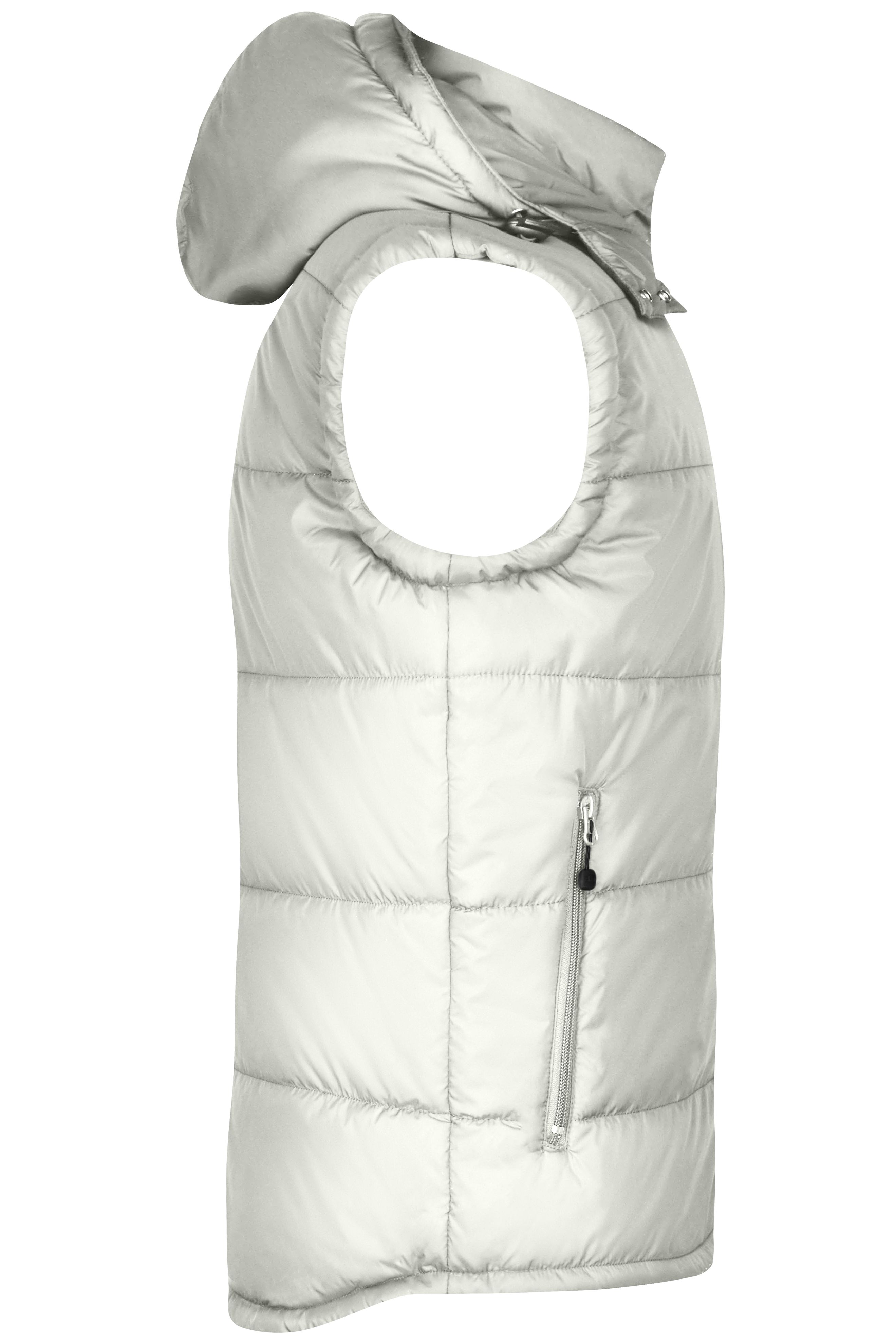 Men's Padded Vest JN1004 Modische Steppweste mit abnehmbarer Kapuze