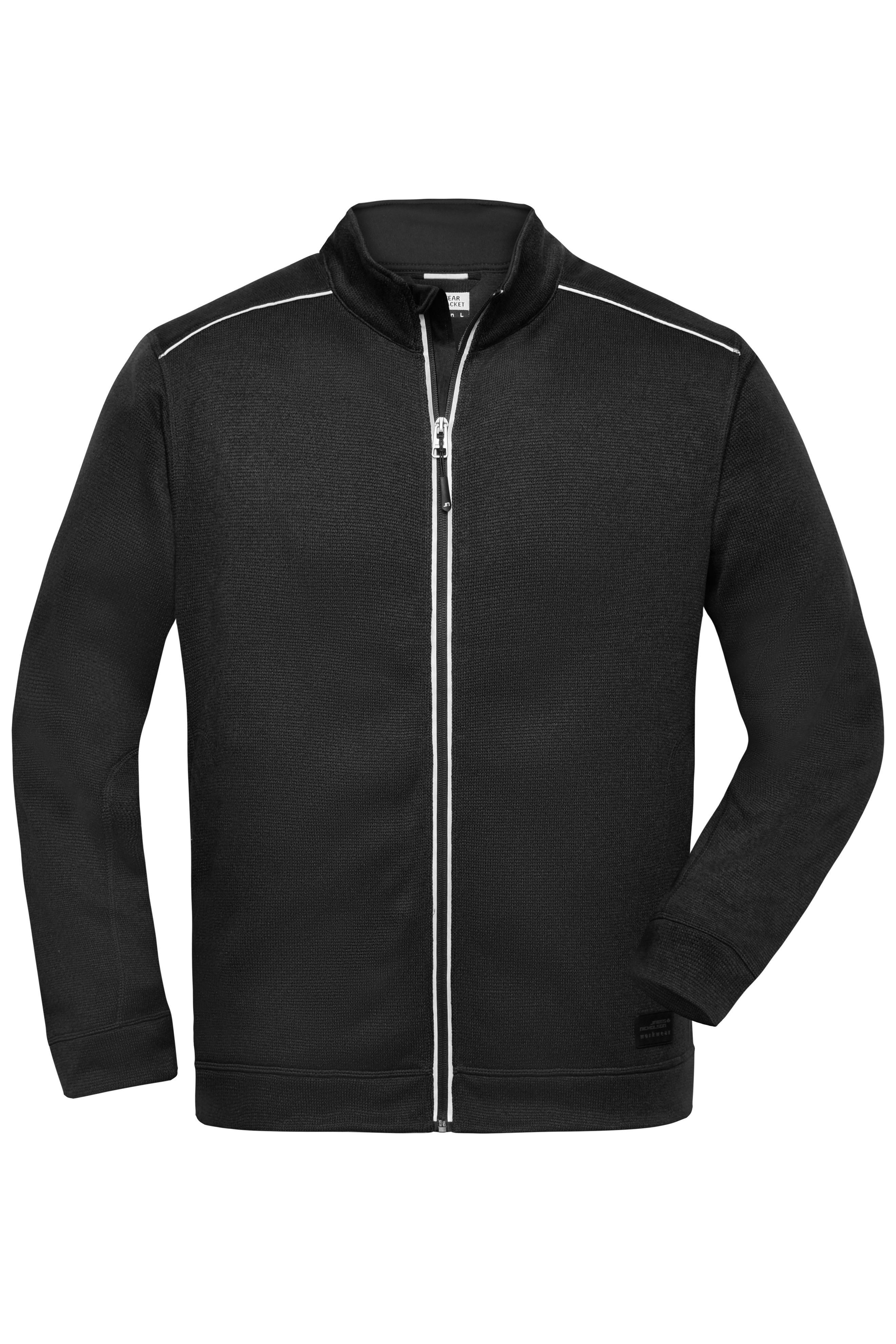 Men's Knitted Workwear Fleece Jacket - SOLID - JN898 Pflegeleichte Strickfleece-Jacke