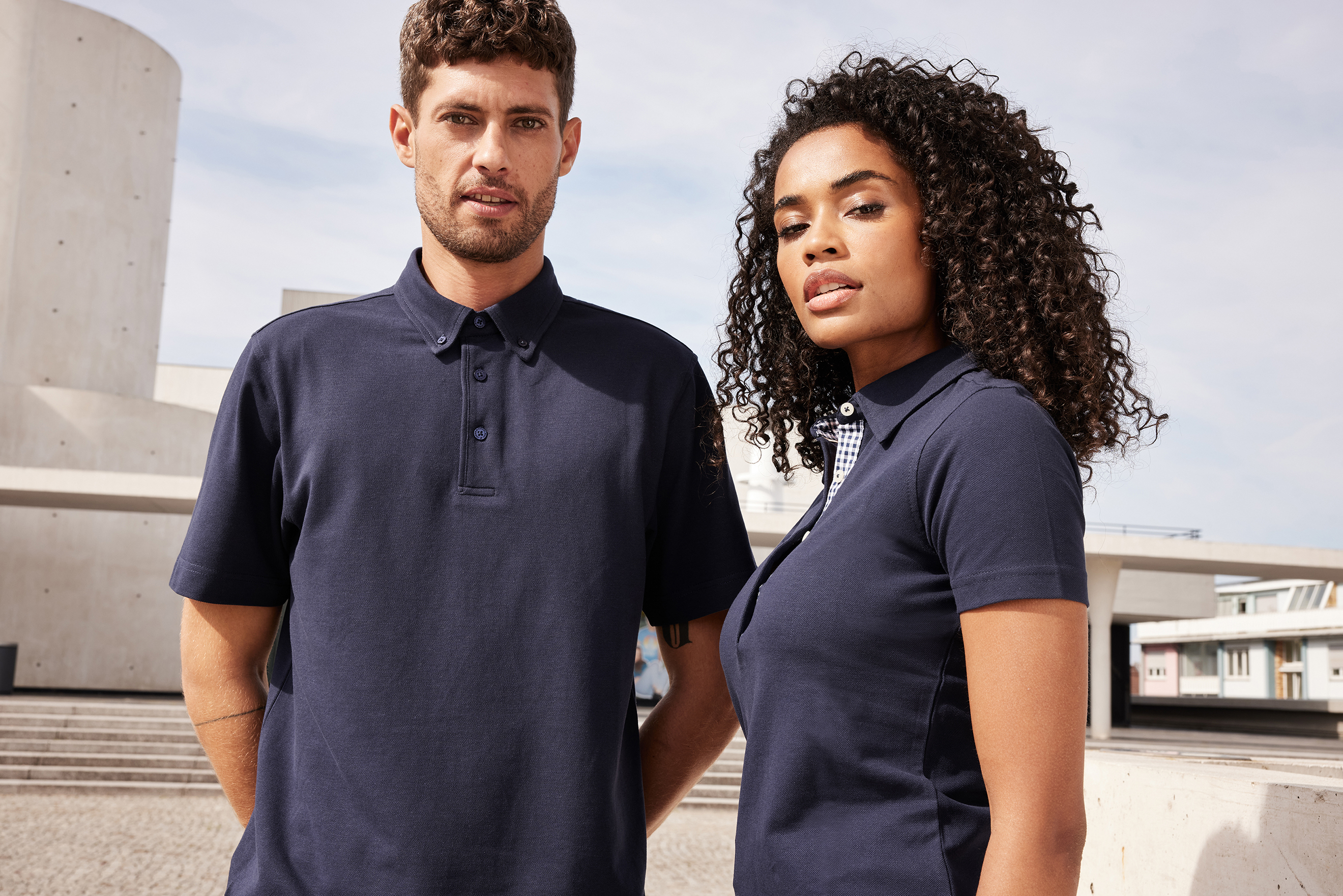 Men's Plain Polo JN964 Polo mit Button-Down Kragen