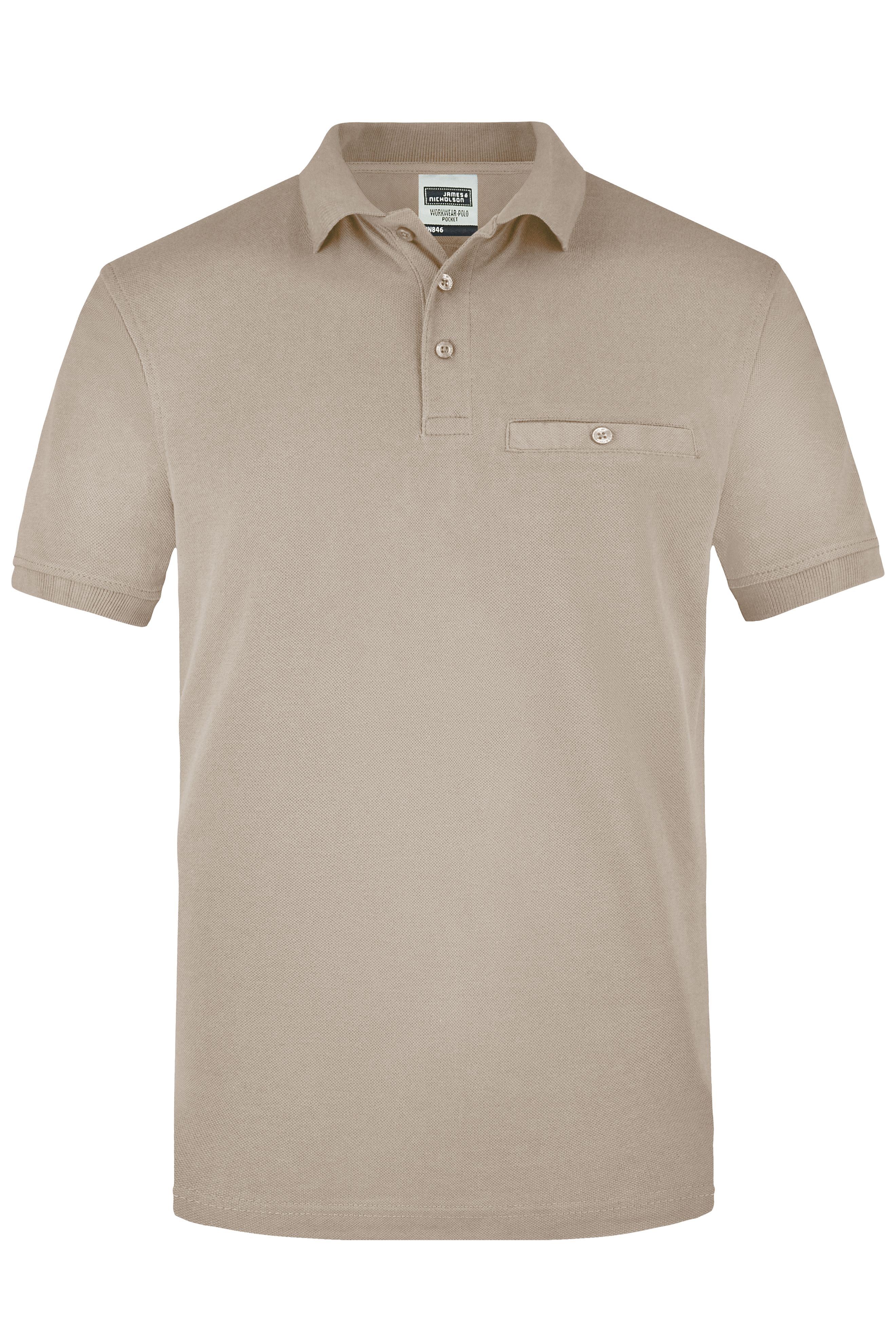 Men´s Workwear Polo Pocket JN846 Pflegeleichtes und strapazierfähiges Polo mit Brusttasche