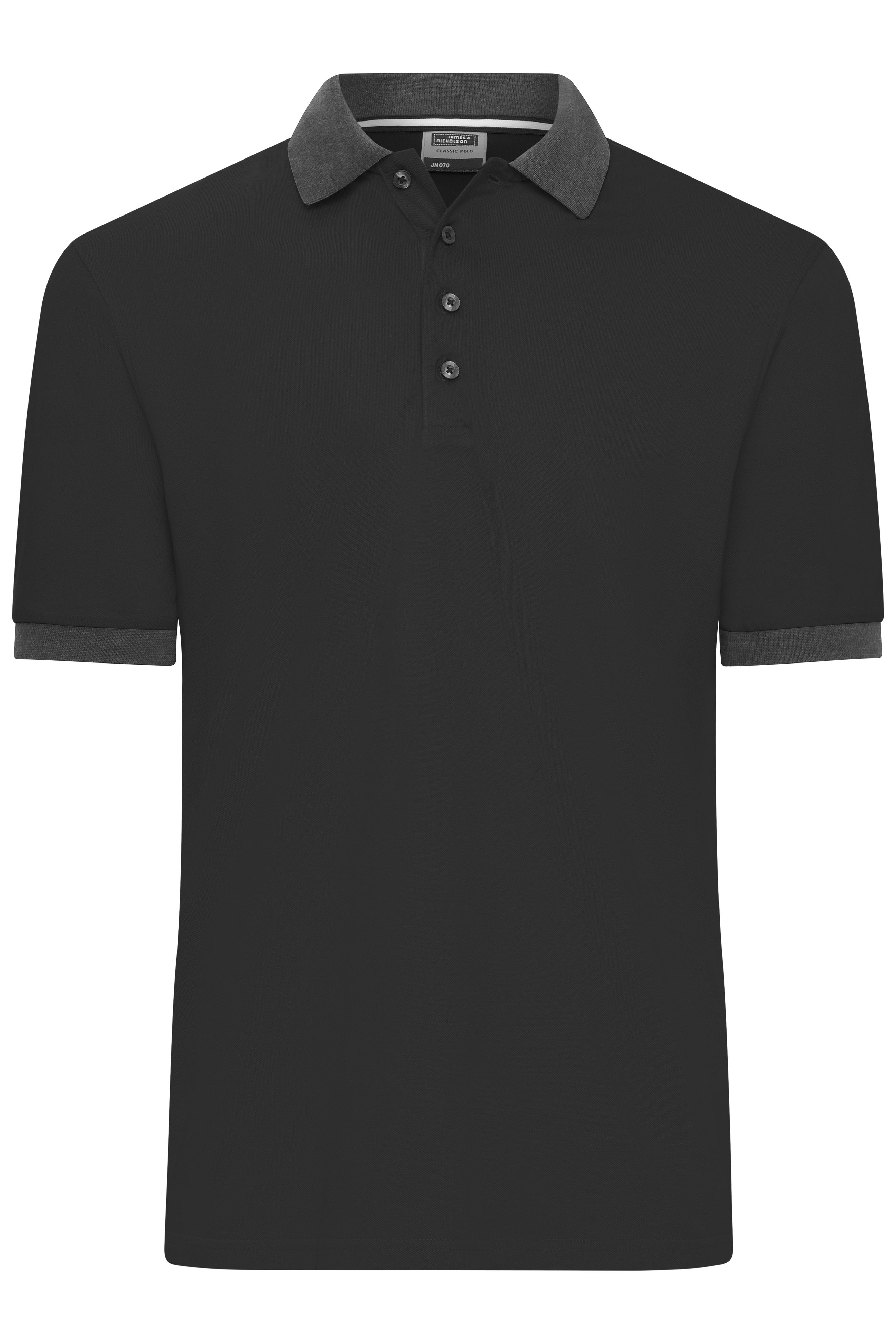Men's Polo JN1304 Klassisches Polo mit kontrastfarbigem Kragen und Armbündchen in Piqué-Qualität