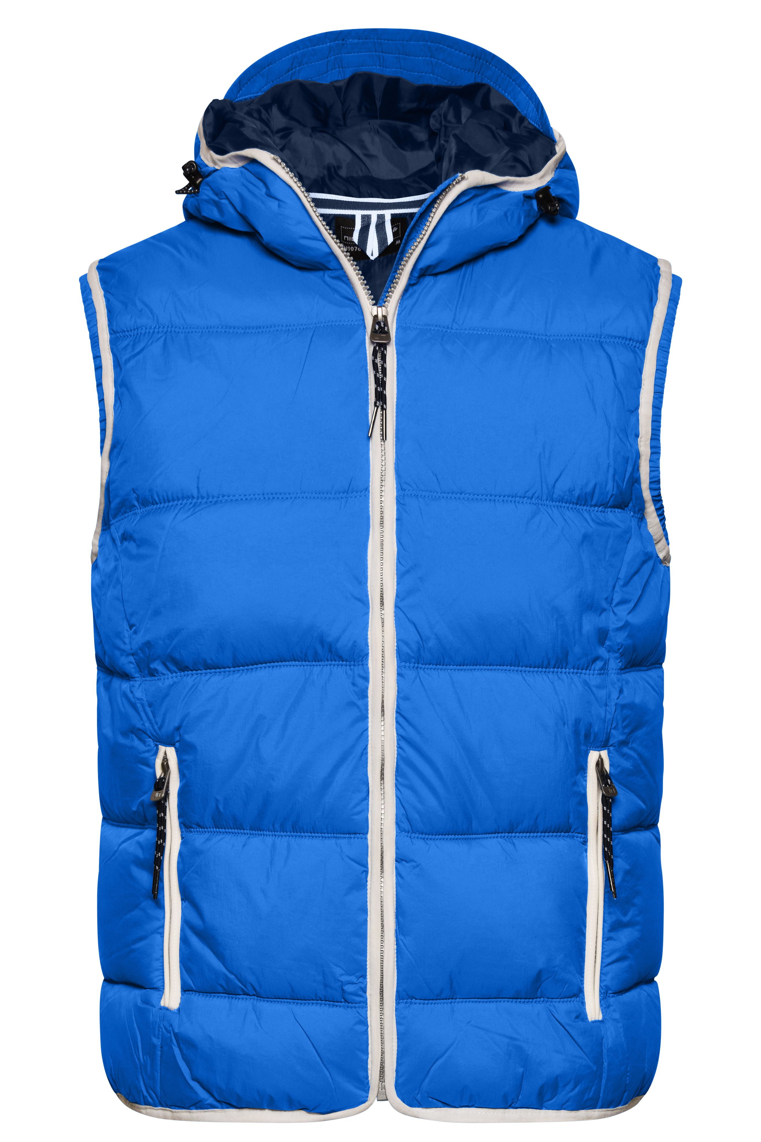 Men's Maritime Vest JN1076 Modische Steppweste mit angeschnittener Kapuze