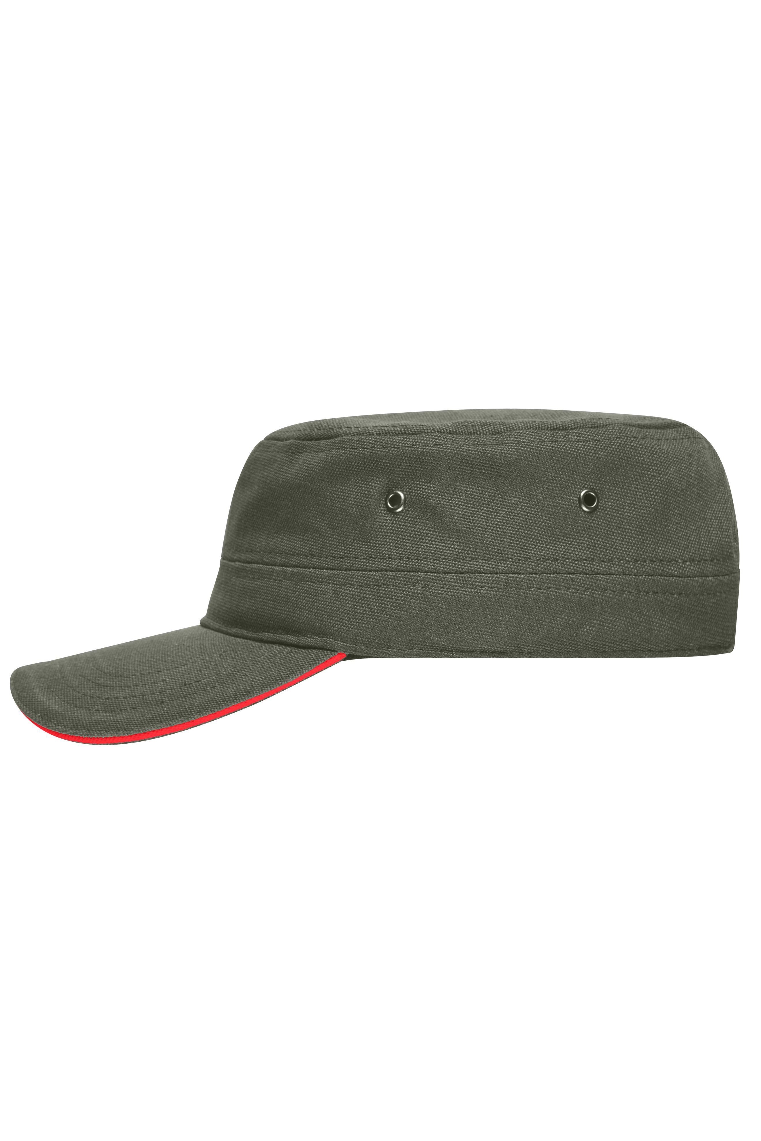Military Sandwich Cap MB6555 Sandwich Cap im Military-Stil aus robustem Baumwollcanvas