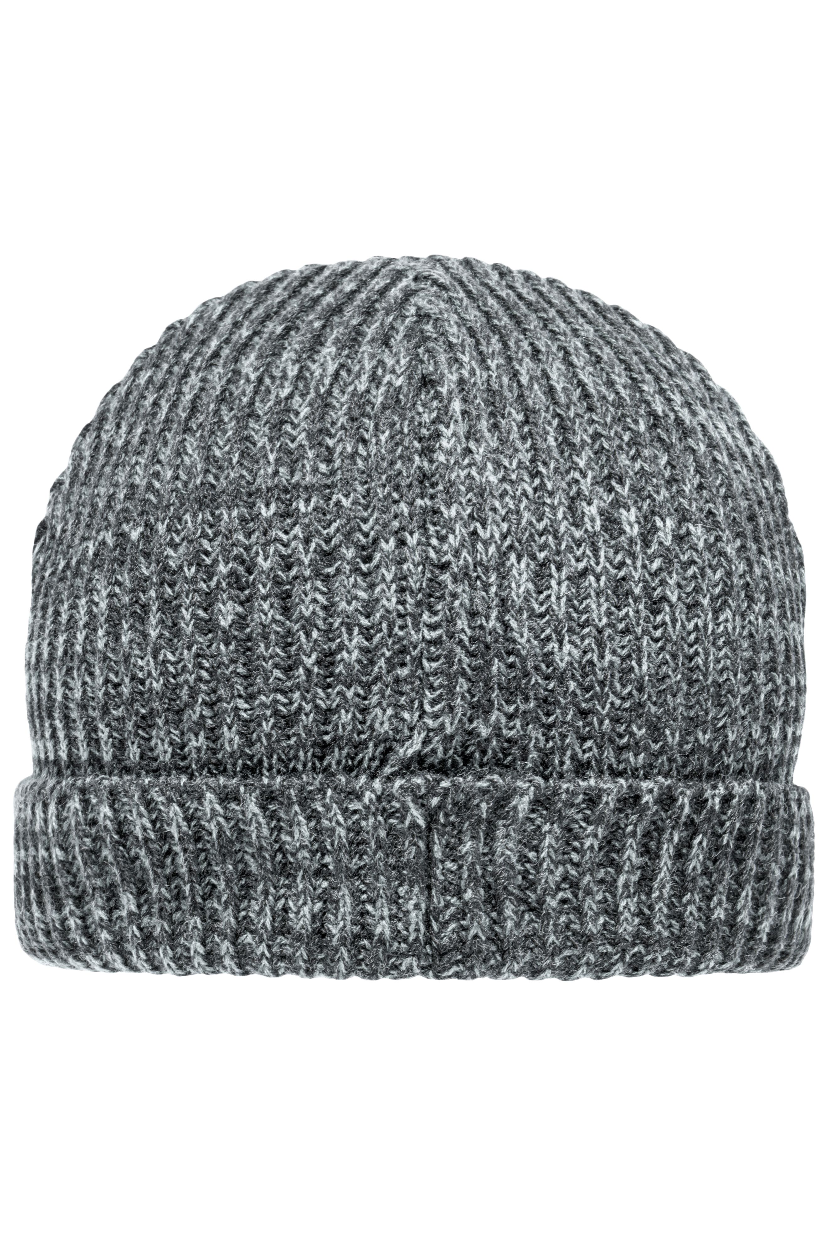 Urban Beanie MB7992 Melierte Strickmütze mit Krempe