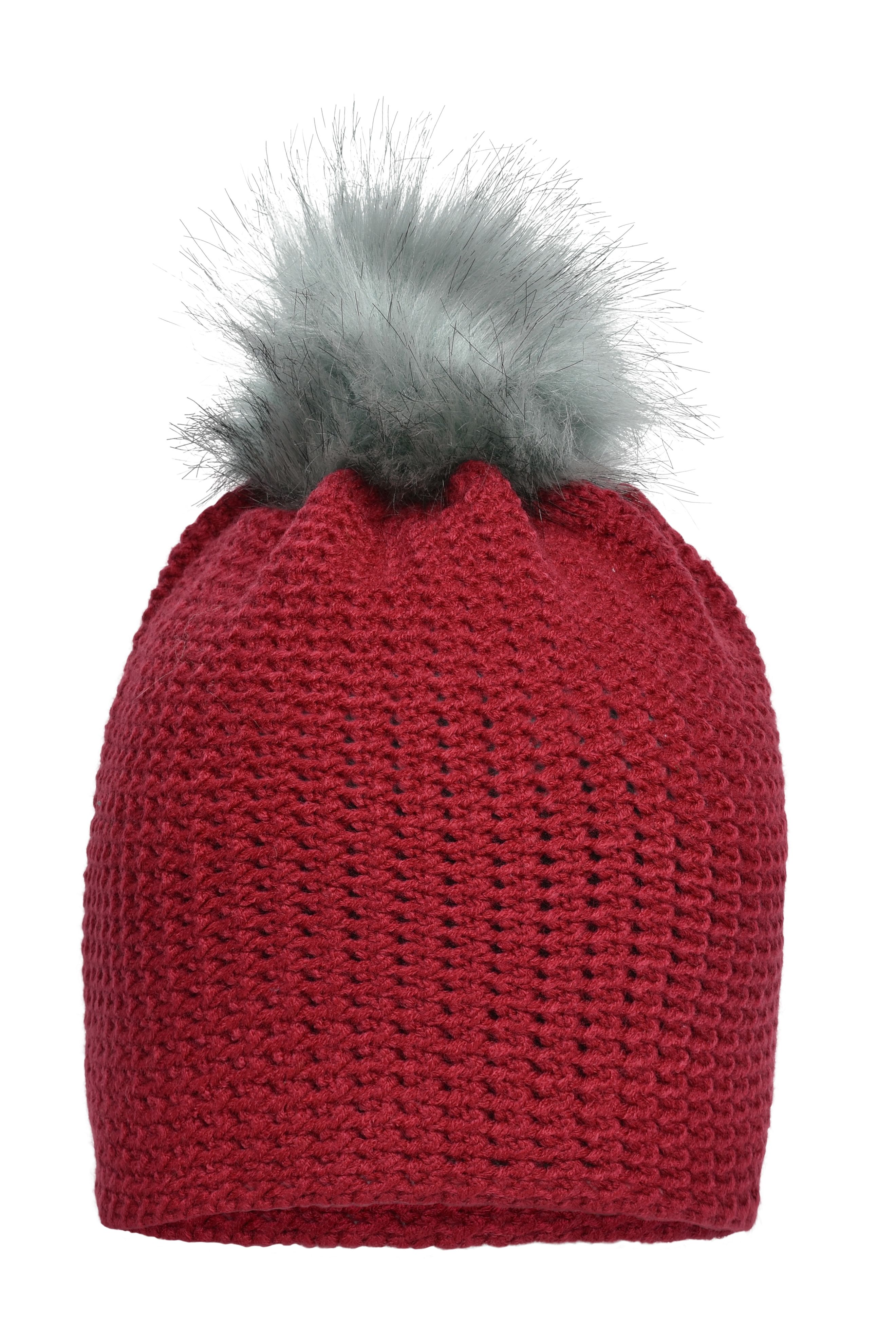 Fine Crocheted Beanie MB7120 Häkelmütze mit Pompon