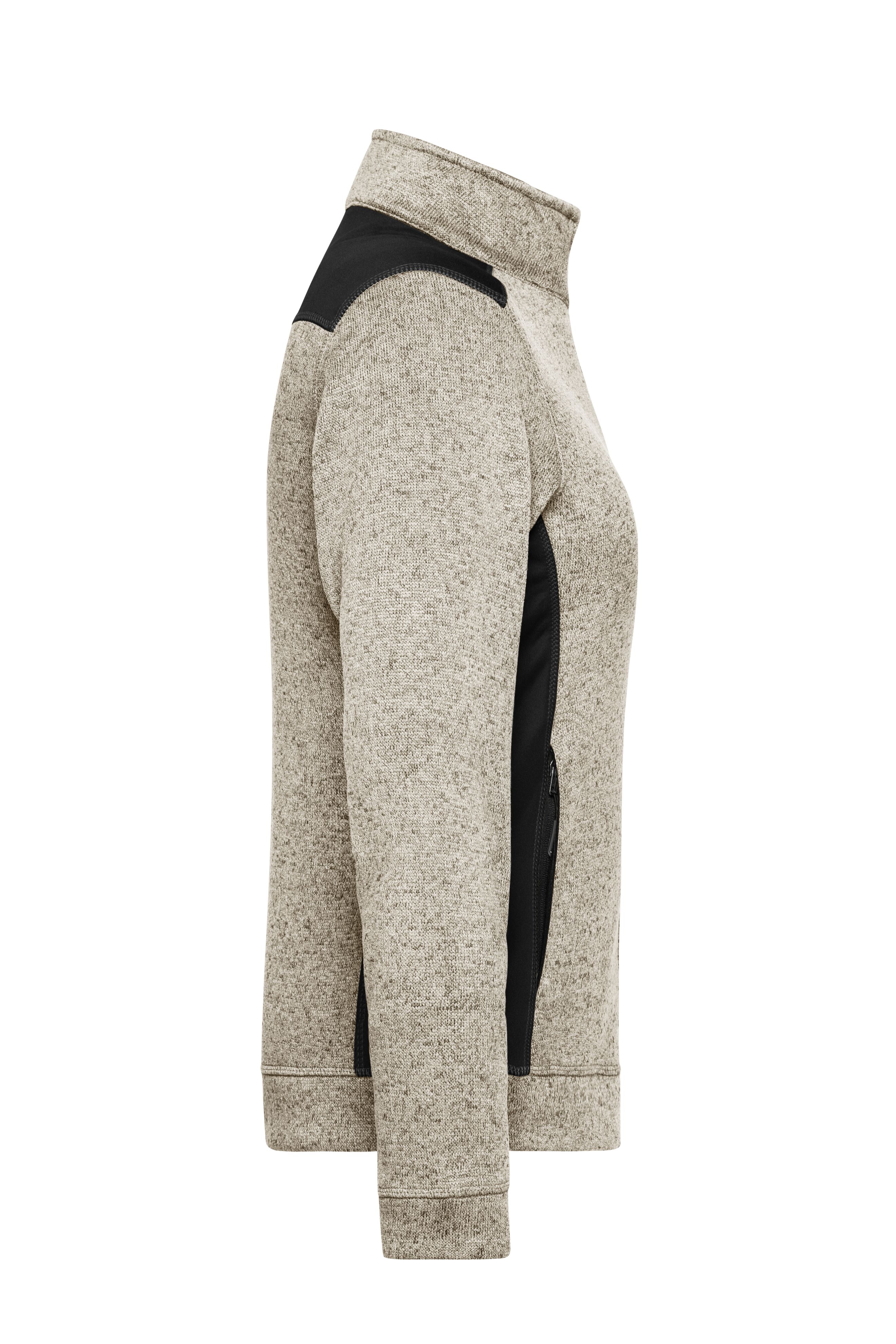 Ladies' Knitted Workwear Fleece Jacket - STRONG - JN861 Pflegeleichte Strickfleece Jacke im Materialmix