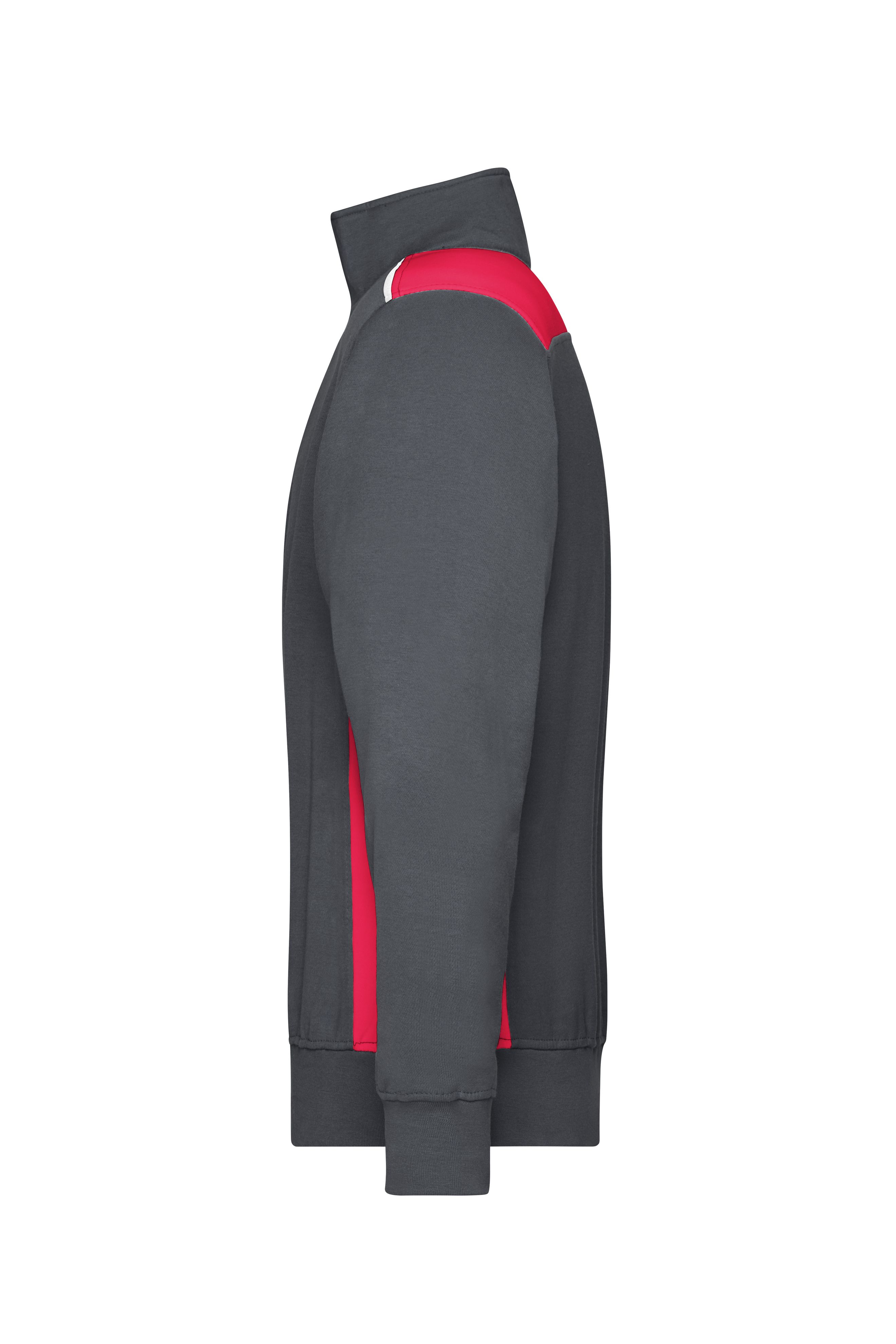 Workwear Half-Zip Sweat - COLOR - JN868 Sweatshirt mit Stehkragen, Reißverschluss und Kontrasteinsätzen